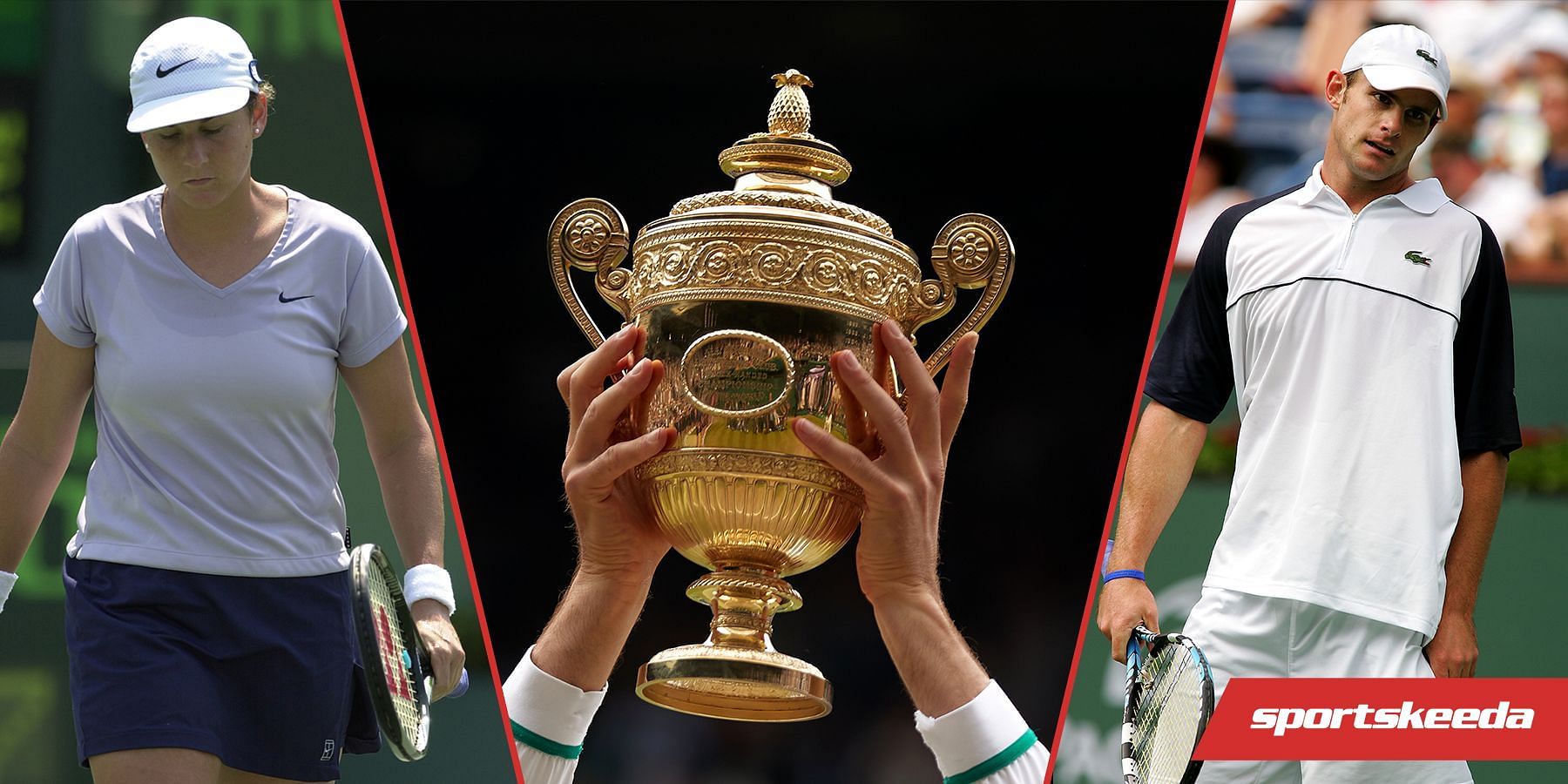 Monica Seles (L) and Andy Roddick (R) never won Wimbledon
