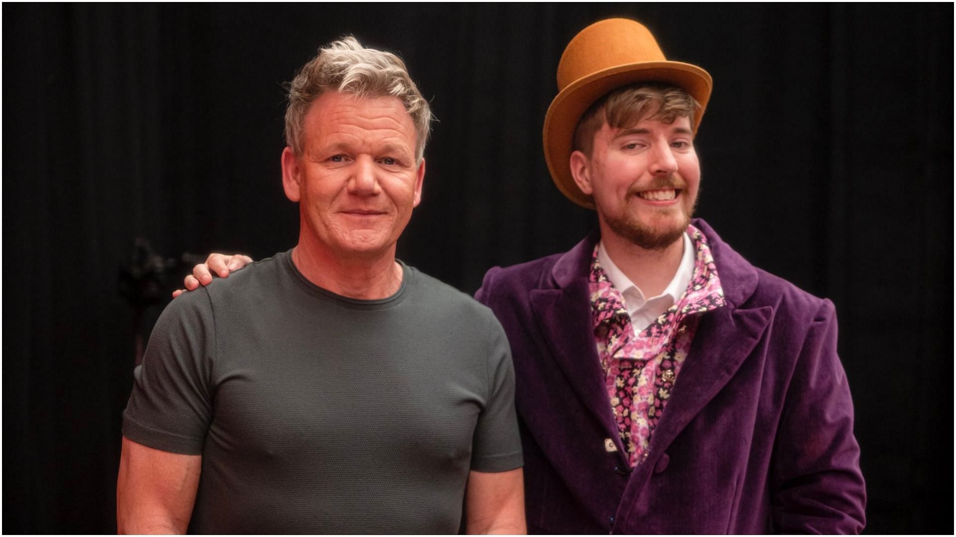 MrBeast partnered with Gordon Ramsay in his latest video, giving away a chocolate factory in a competition (Image via MrBeast/Twitter)