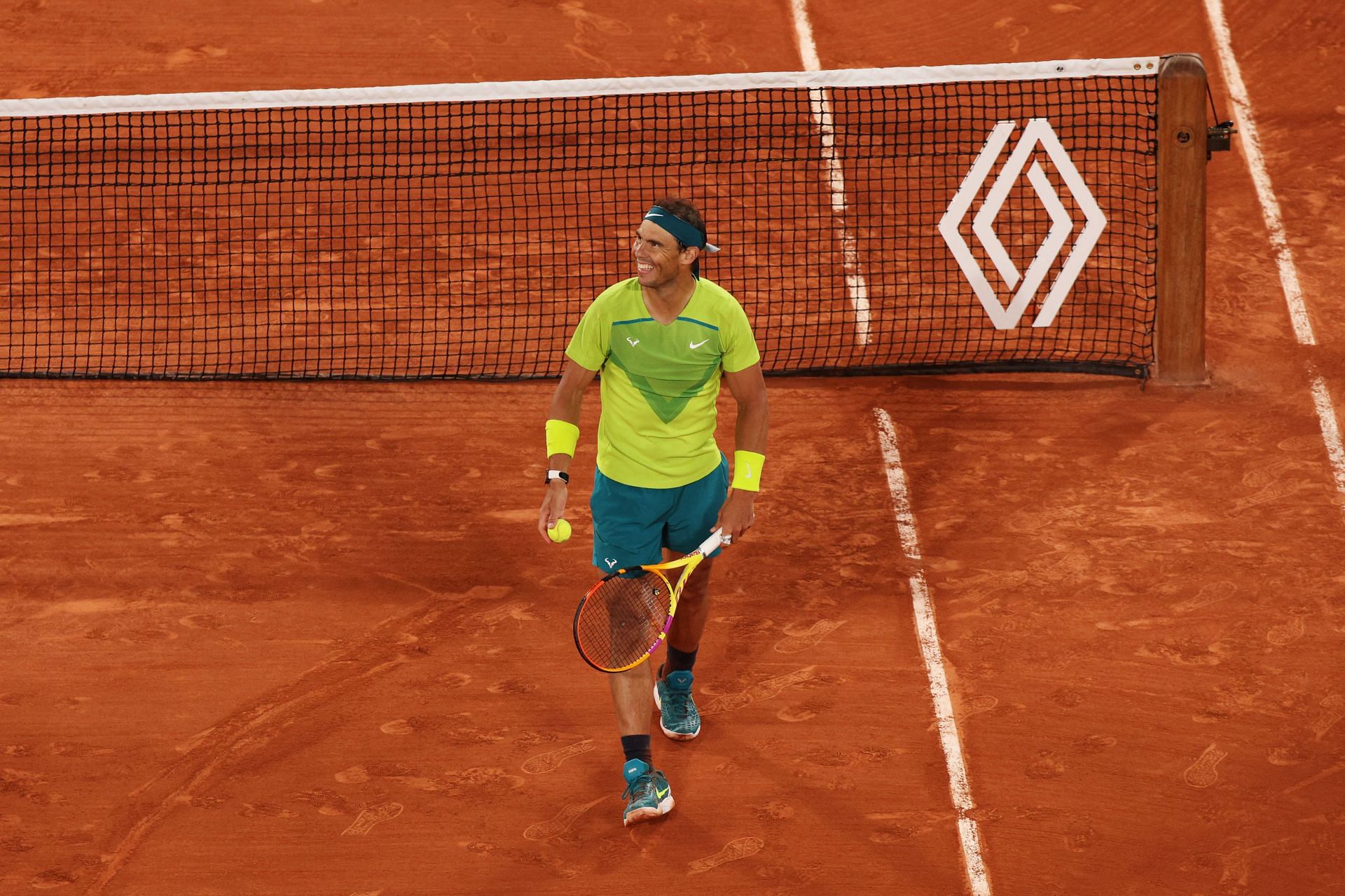 Rafael Nadal in action at the 2022 French Open - Day Ten