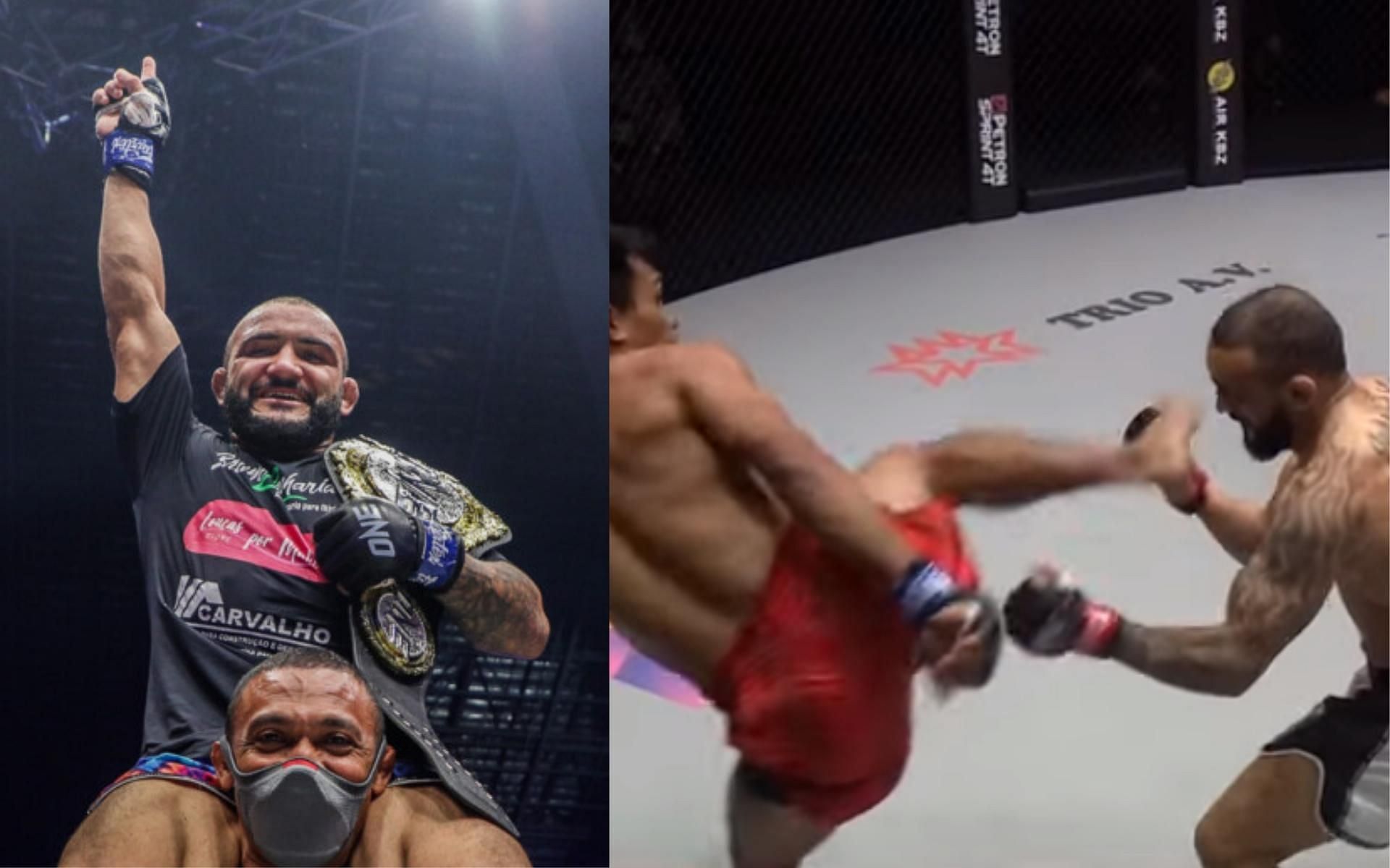 ONE bantamweight champion John Lineker (left) has a chin of granite. (Images courtesy of ONE Championship)