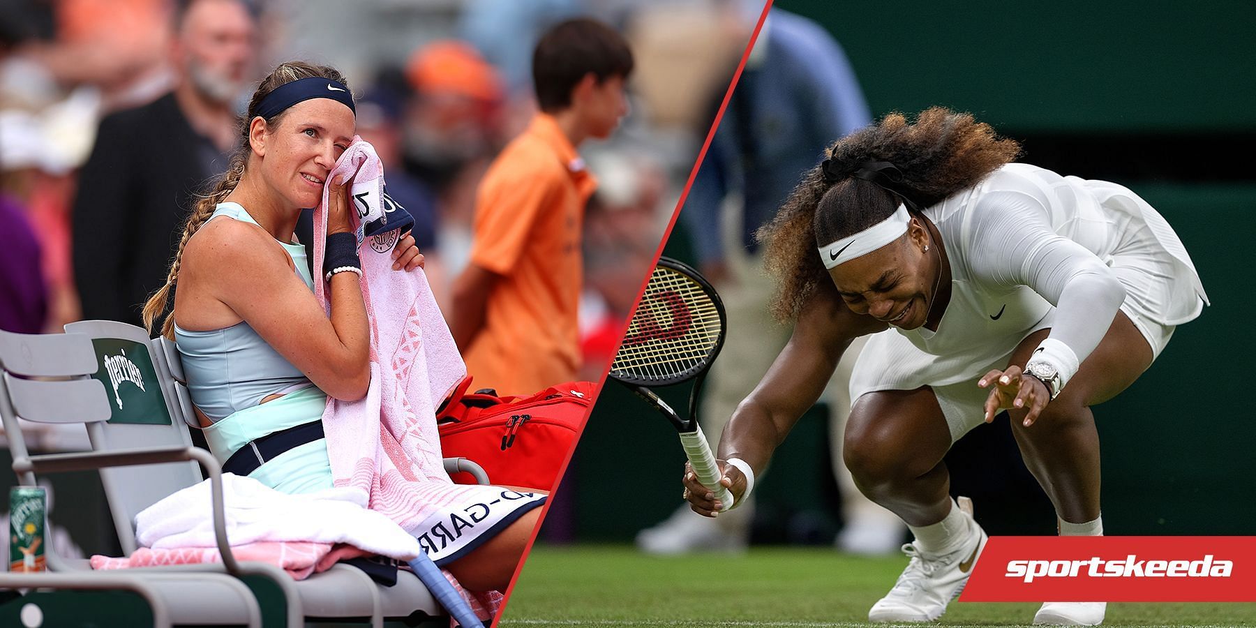 Victoria Azarenka (L) and Serena Williams (R)