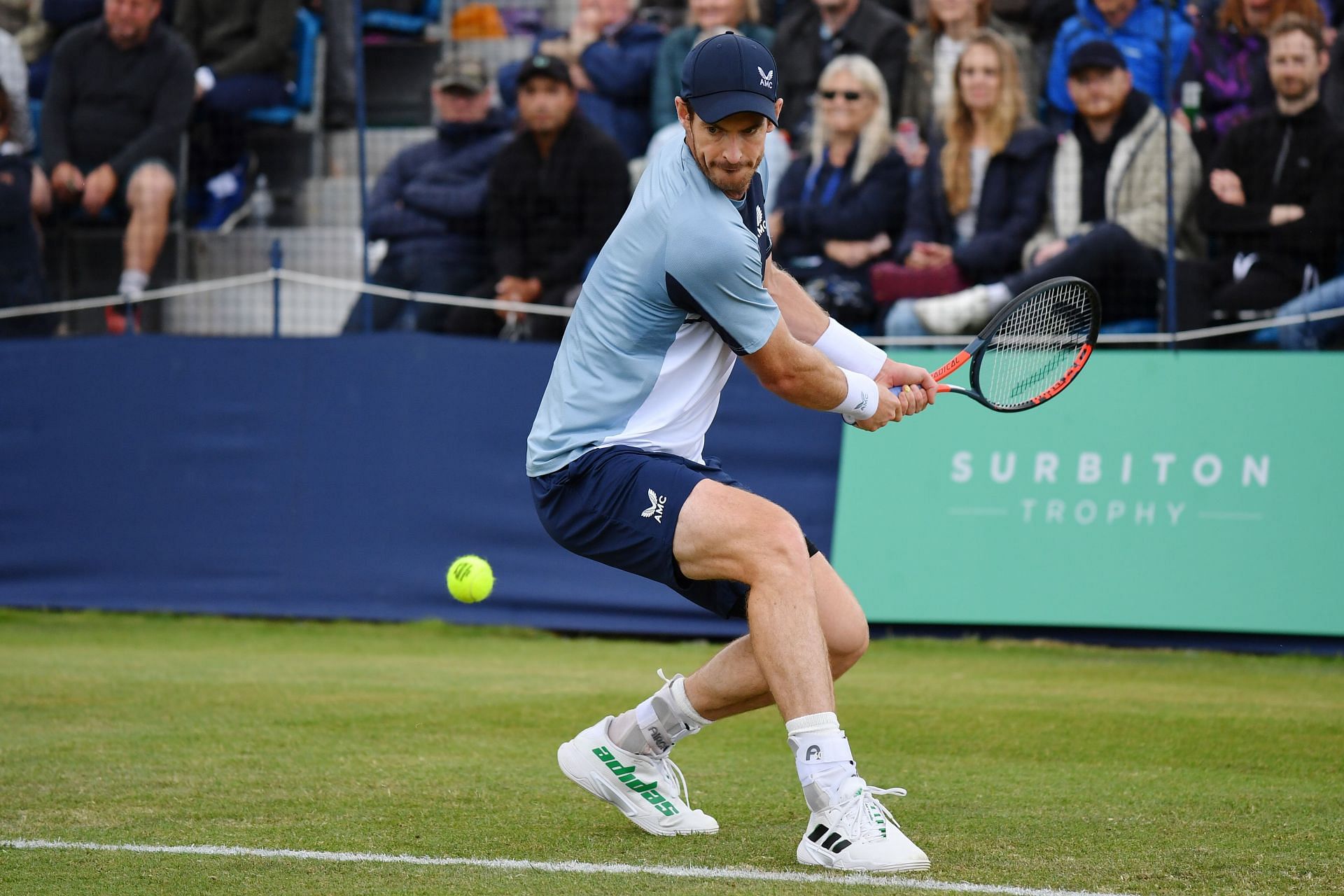 Andy Murray plays Gijs Brouwer in the second round of the Surbiton Trophy today following a convincing win in the opener