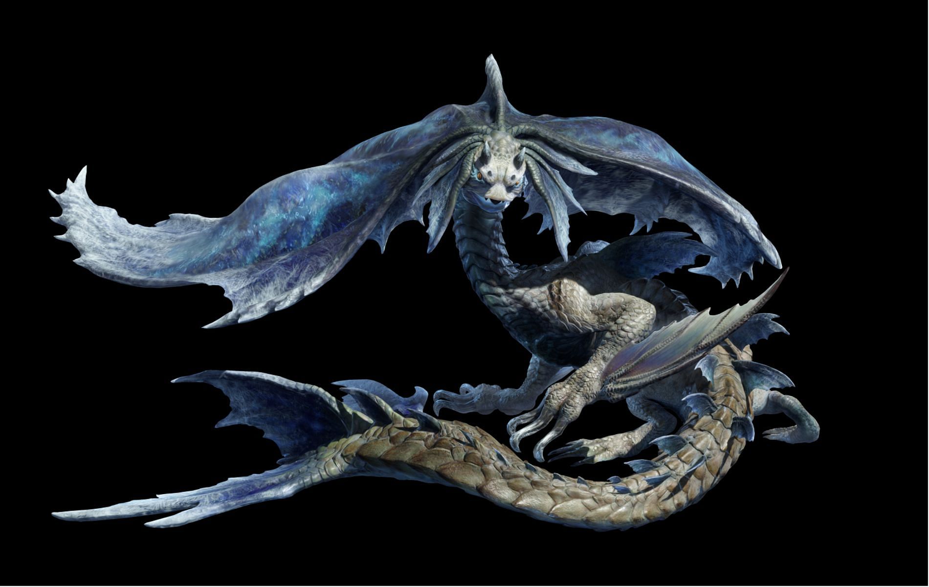 Aurora Somnacanth is a majestic-looking subspecies in Sunbreak that has a shimmer-like appearance. (Image via Capcom)