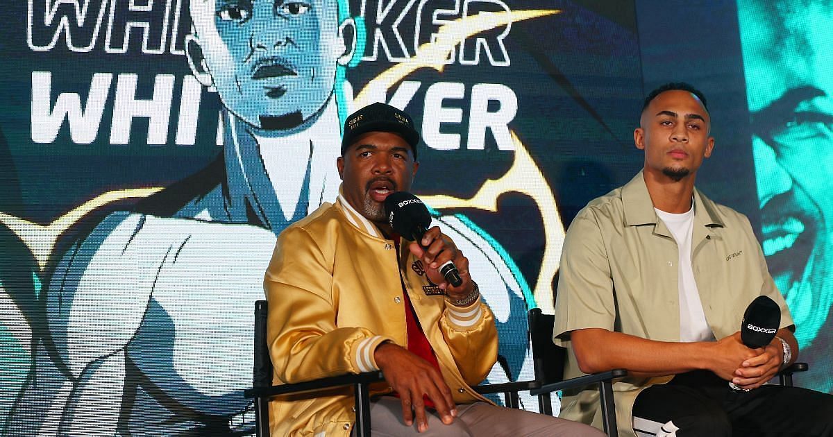 SugarHill Steward (left) and Ben Whittaker (right) pictured at his press conference with BOXXER and Sky