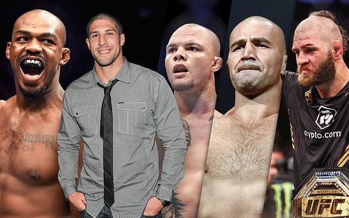 [left to right] Jon Jones, Brendan Schaub, Anthony Smith, Glover Teixeira & Jiri Prochazka