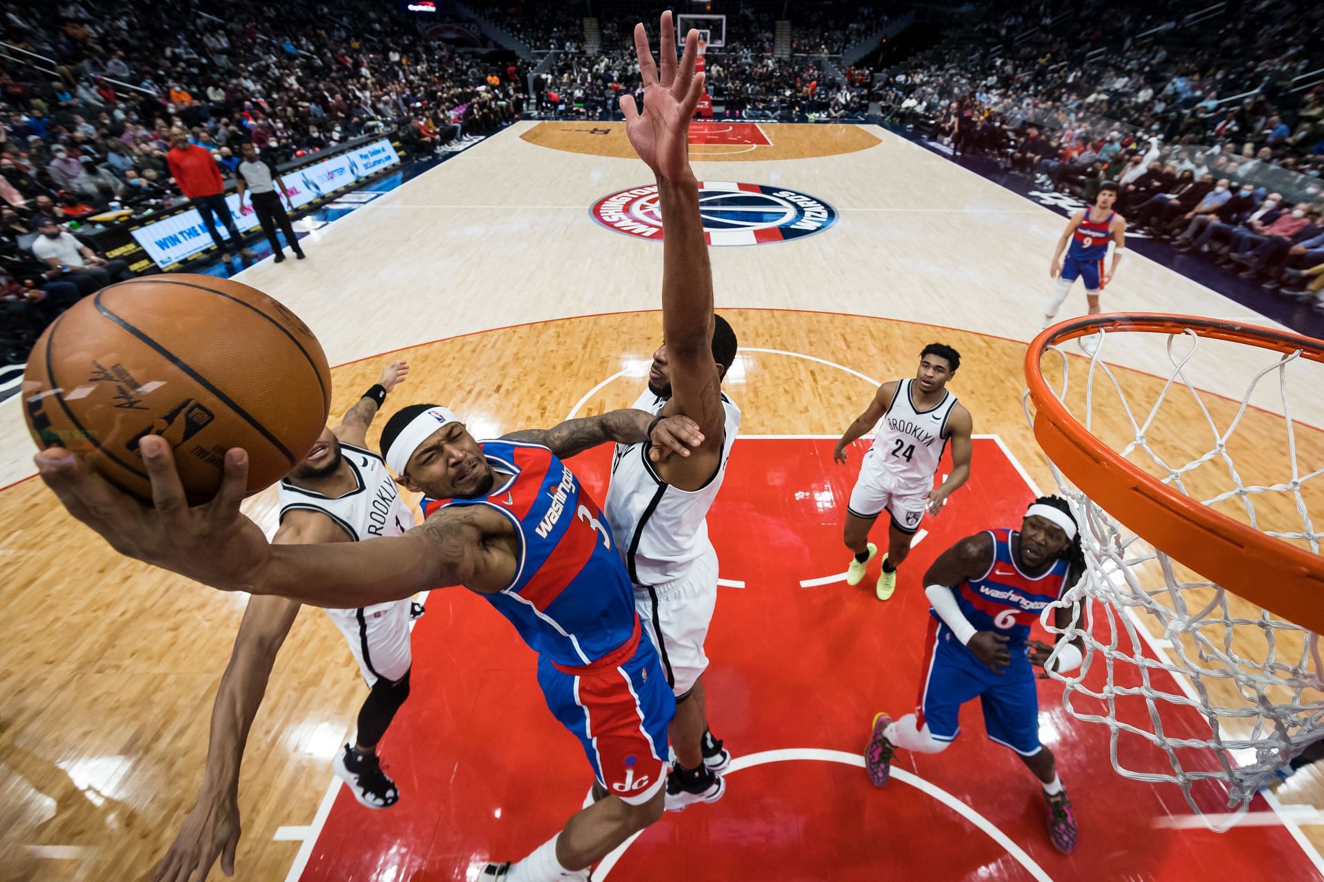 Bradley Beal attempts to finish at the rim