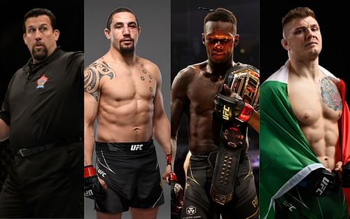 (L-R) John McCarthy, Robert Whittaker, Israel Adesanya, and Marvin Vettori