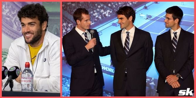 "Being compared to Federer, Djokovic and Murray is very nice, but I can't compare myself to them" - Matteo Berrettini