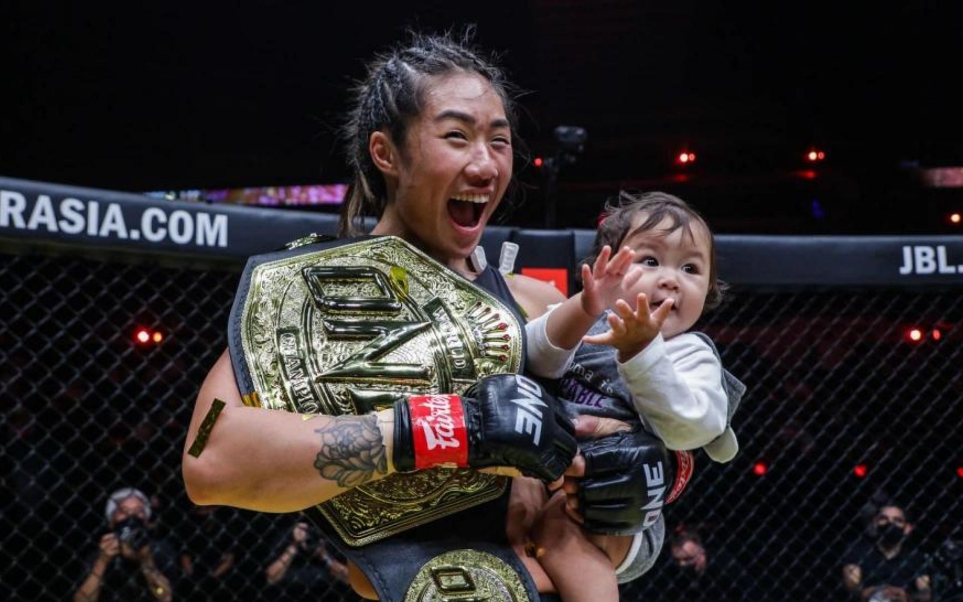 Angela &#039;Unstoppable&#039; Lee with her daughter, Ava Marie [Credit: One Championship]