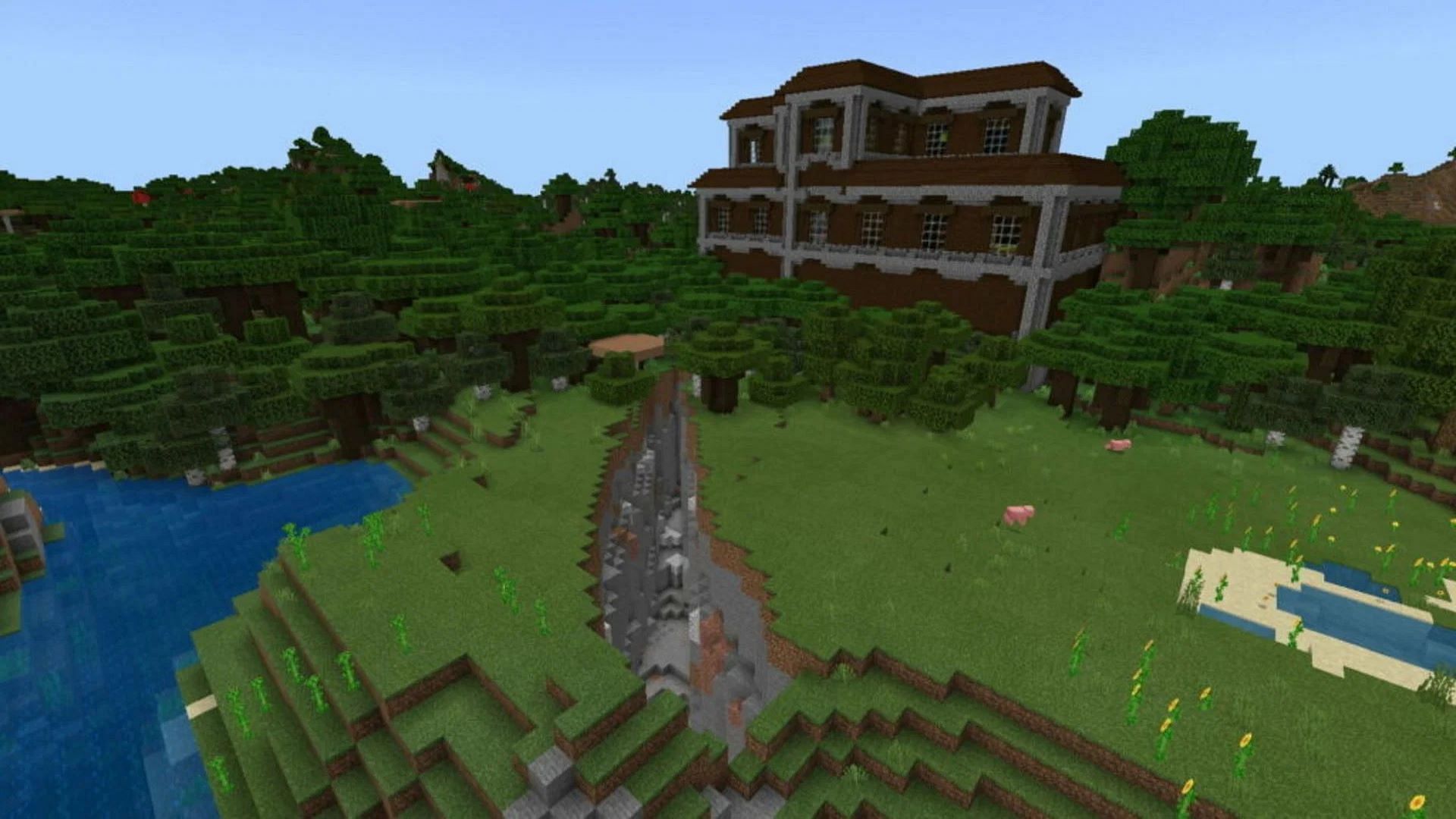 A woodland mansion in Minecraft (Image via Mojang)