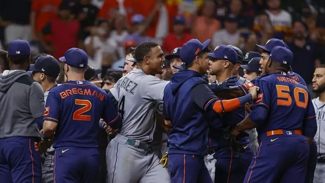 "98% of the time nothing happens other than a bunch of dudes running at each other" - Fans disappointed bench-clearing brawl between Seattle Mariners and Houston Astros did not feature any hot action