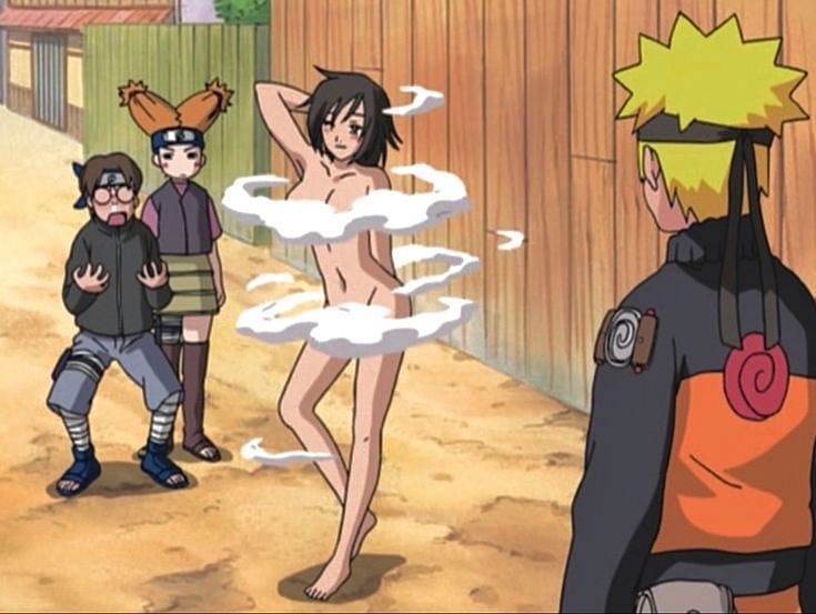 Naruto uses Sexy Jutsu on Iruka Sensei 