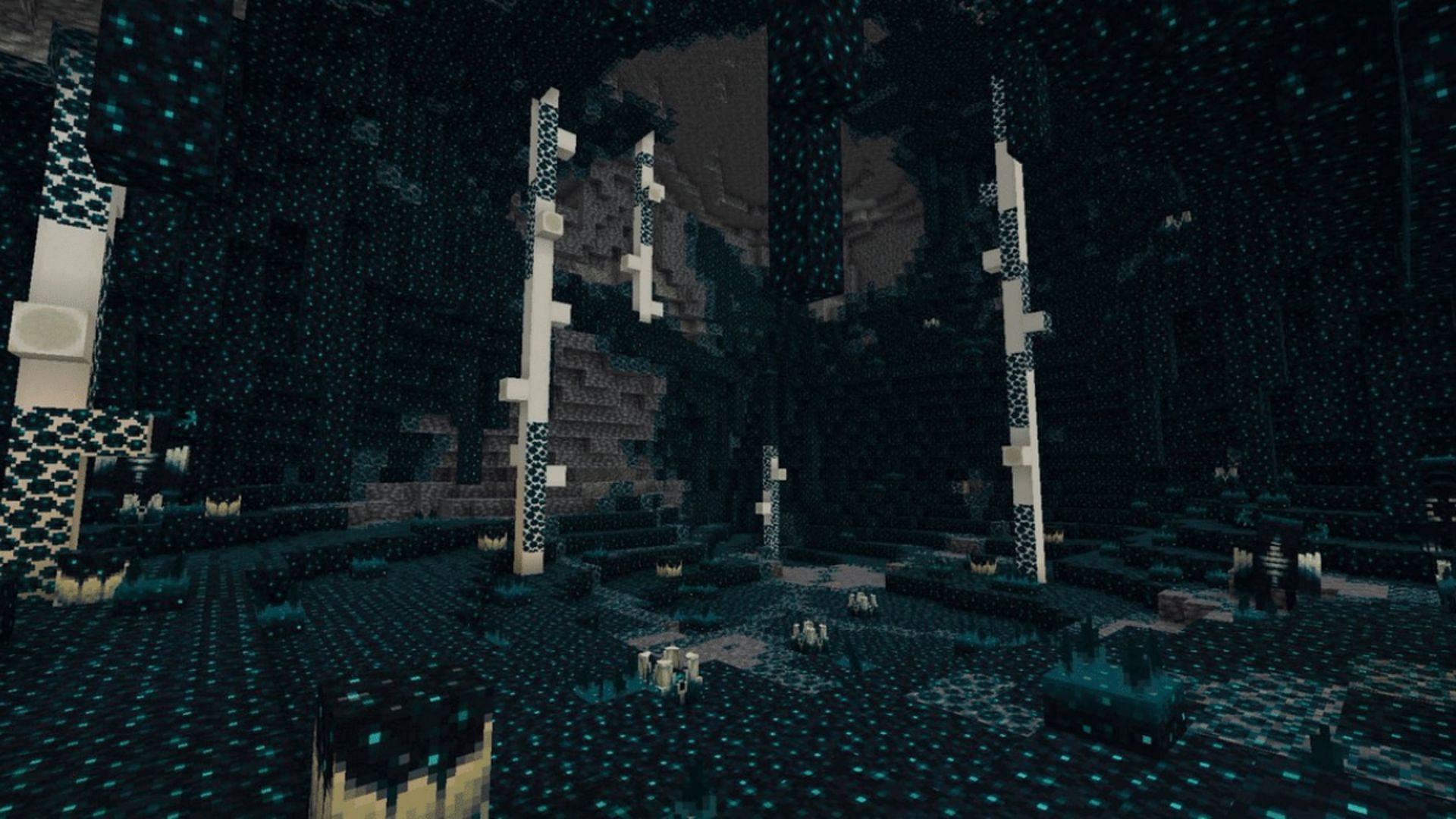 Minecraft 1.19&#039;s deep dark biome (Image via Mojang)