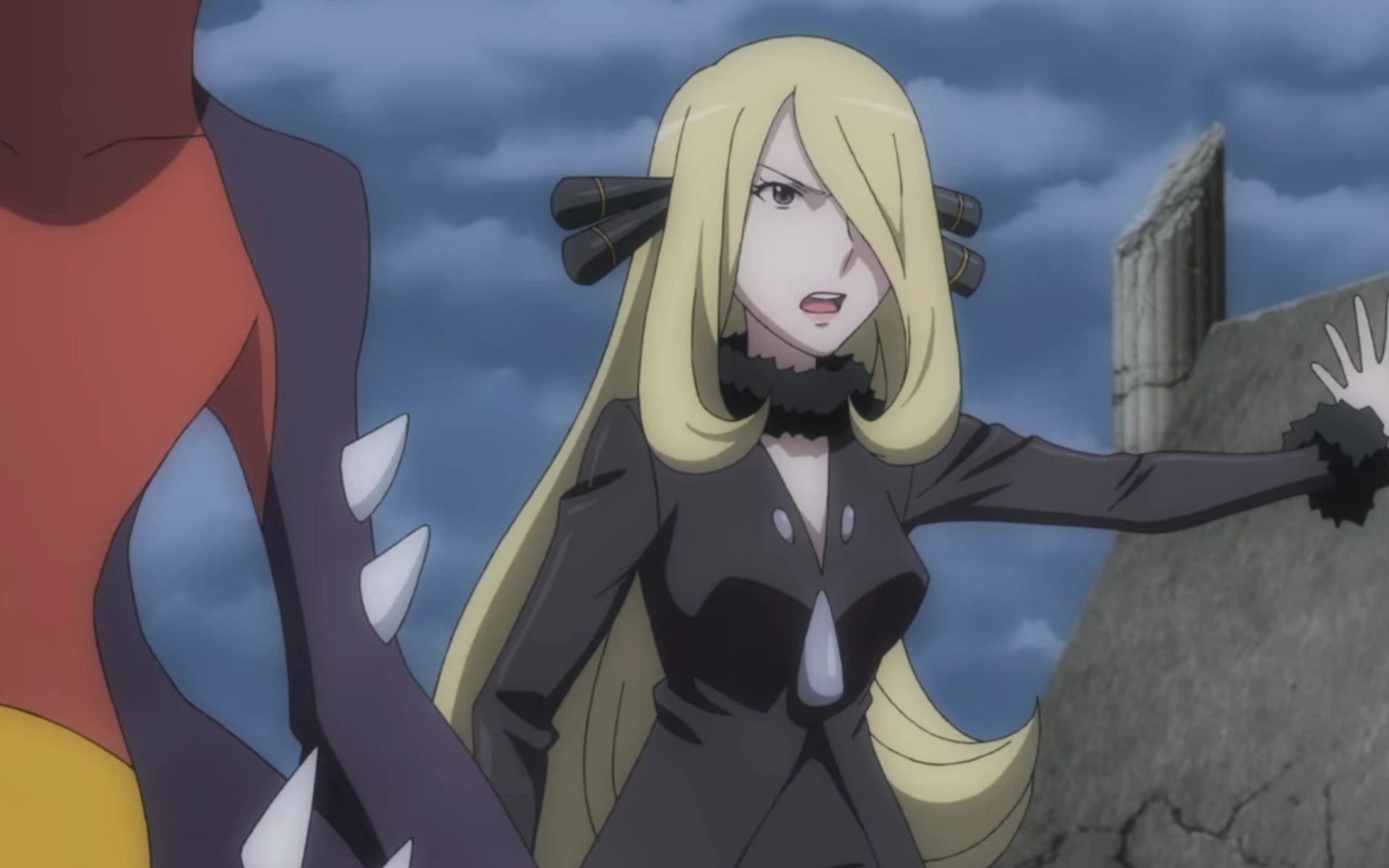Cynthia, as she appears in Pokemon Generations, a spin-off anime series (Image via OLM, Inc)