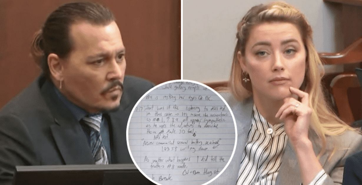 Johnny Depp Amber Heard defamation trial notebook sells for $15,000 on eBay (Image via Twitter)