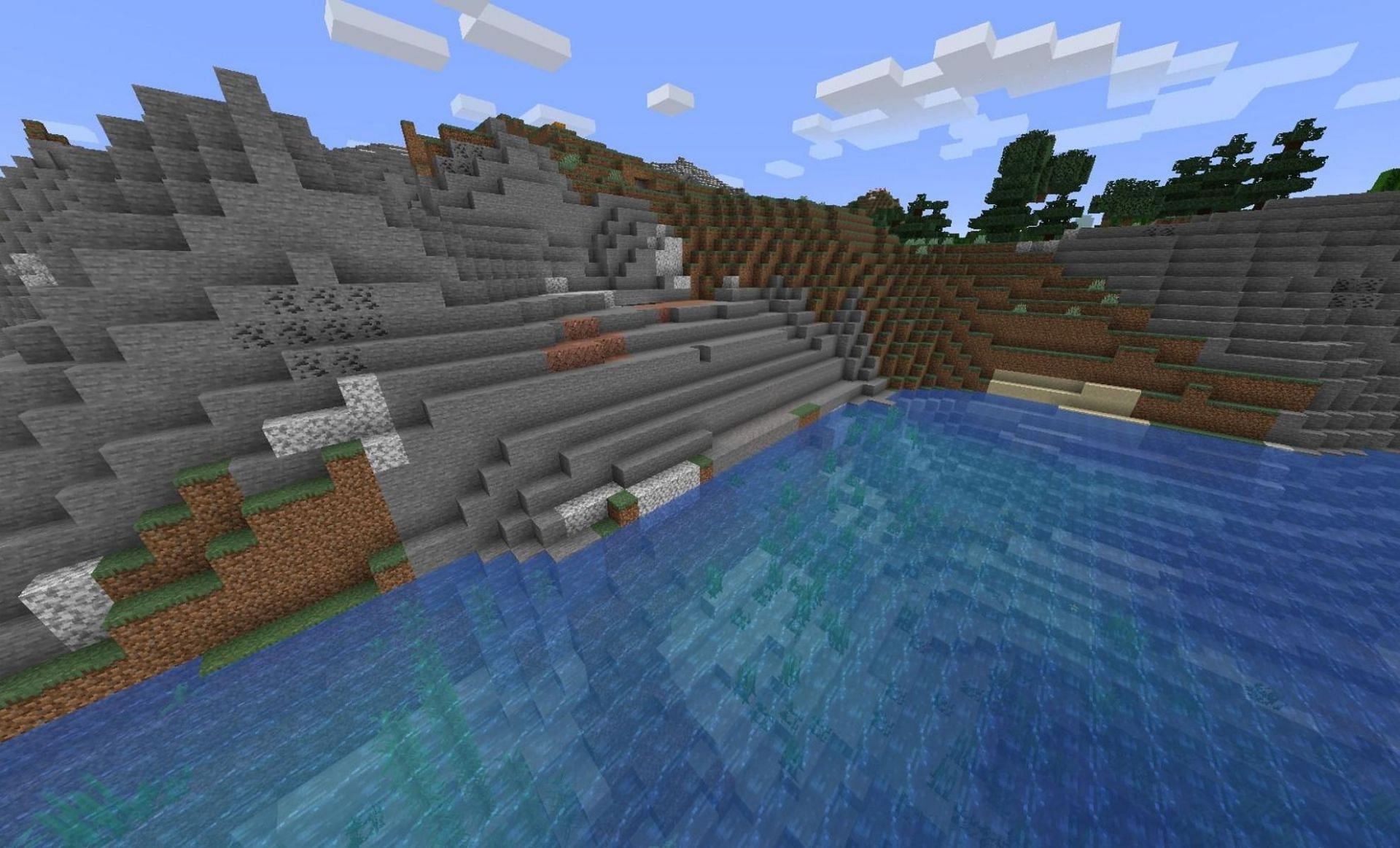 The Stony Shore biome (Image via Minecraft Wiki)
