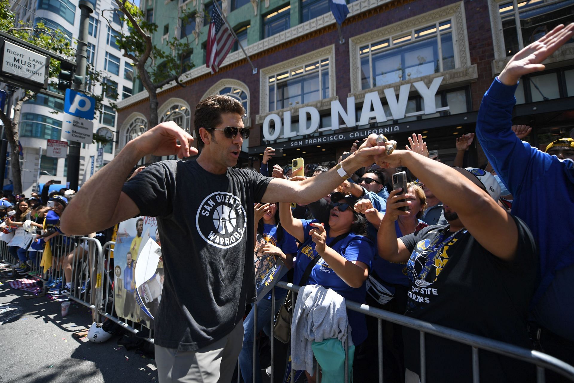 .Bob Myers at the Golden State Warriors Victory Parade &amp; Rally.