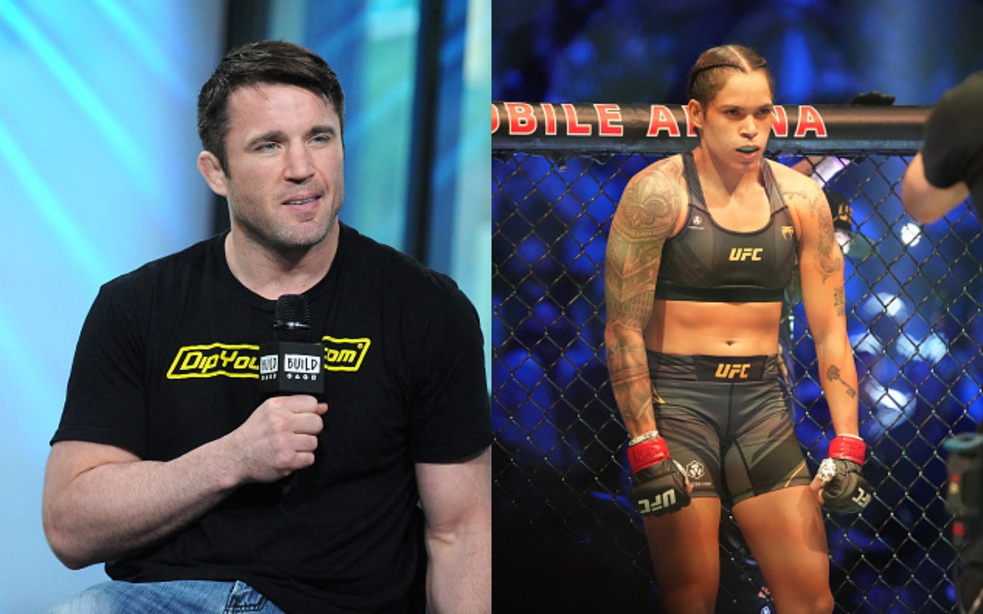 Chael Sonnen (left) and Amanda Nunes (right)(Images via Getty)