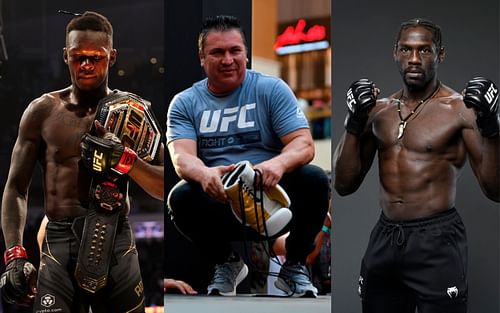 Israel Adesanya (left), Javier Mendez (middle), and Jared Cannonier (right)(Images via Getty)