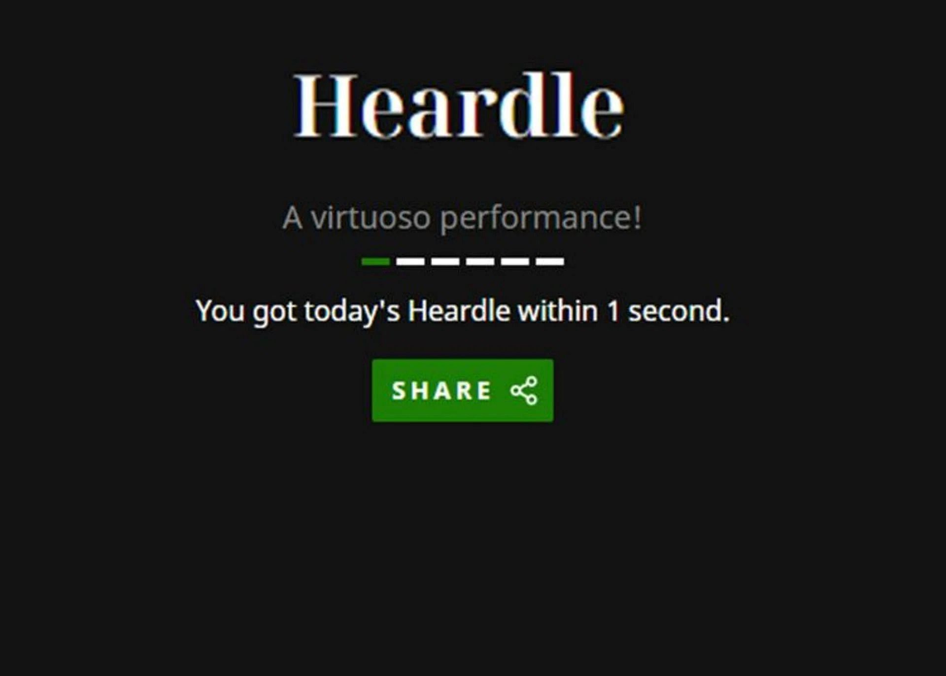Popular browser-based game Heardle (Image via Heardle)