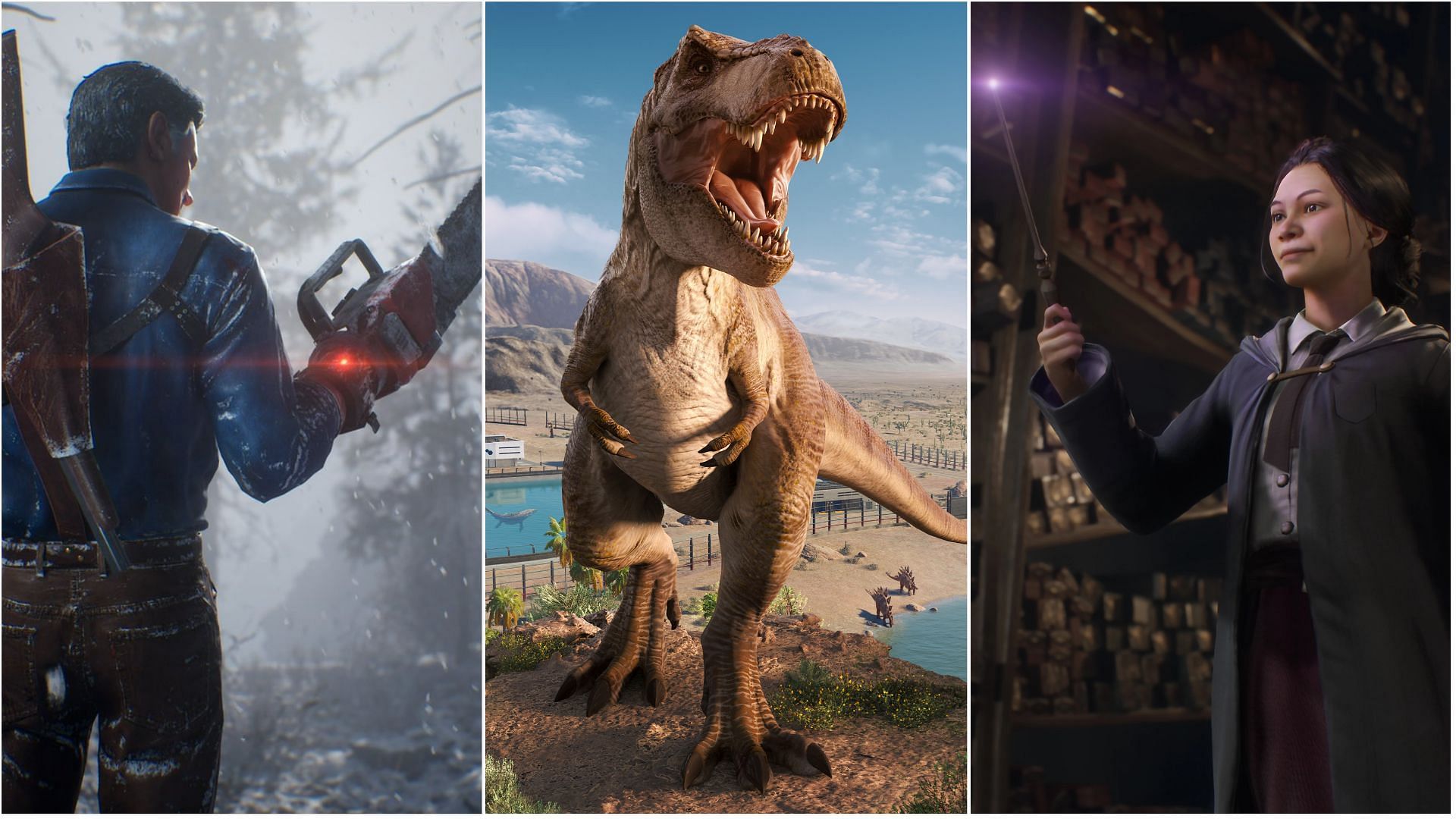 Some recent video games adapted from movies (Image via Saber Interactive, Frontier Developments &amp; WB)