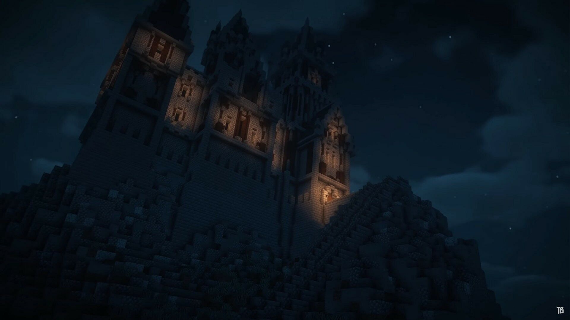 This medieval house is perfect for horror-loving gamers (Image via Trixyblox/YouTube)