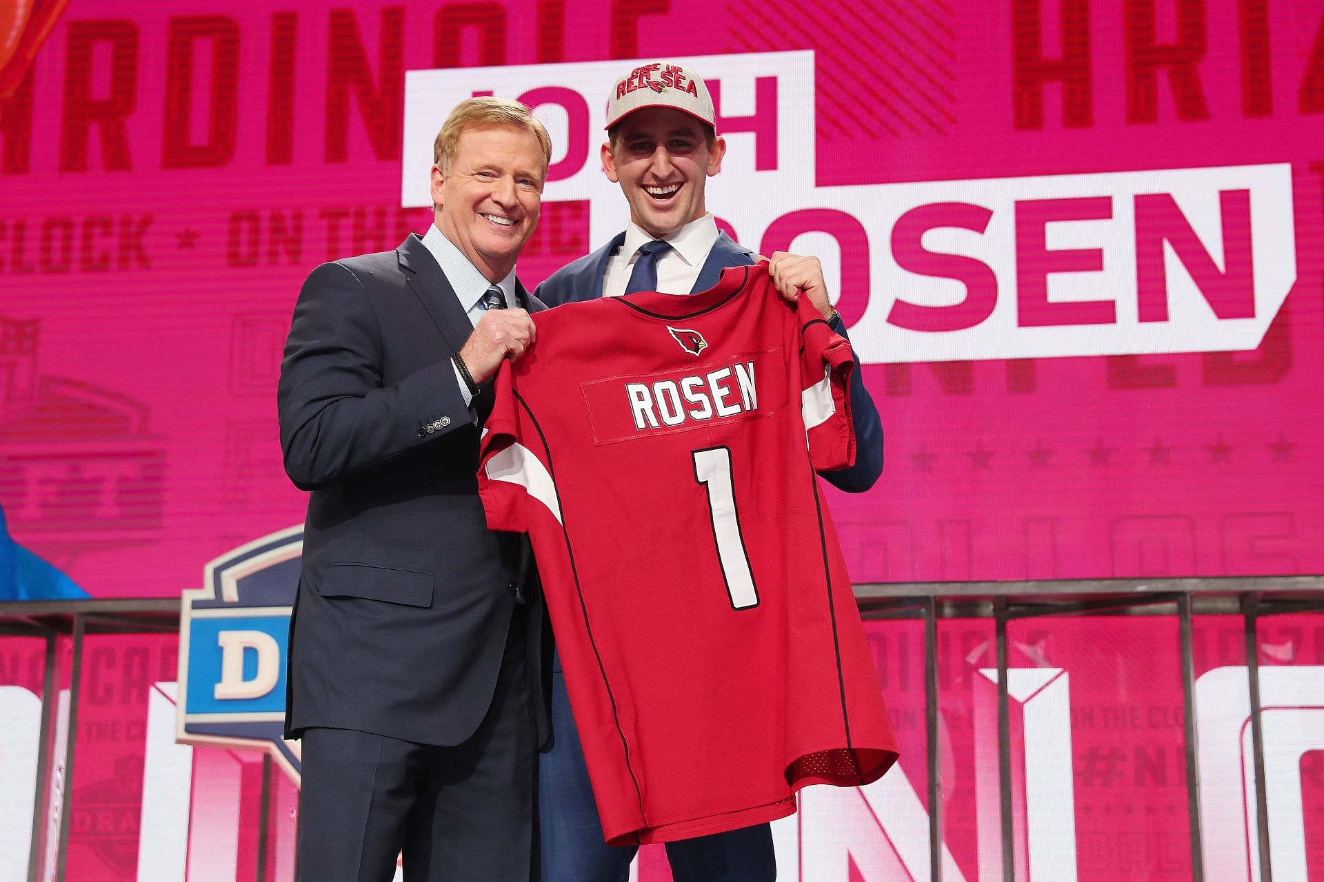 Josh Rosen and Roger Goodell at the 2018 NFL Draft