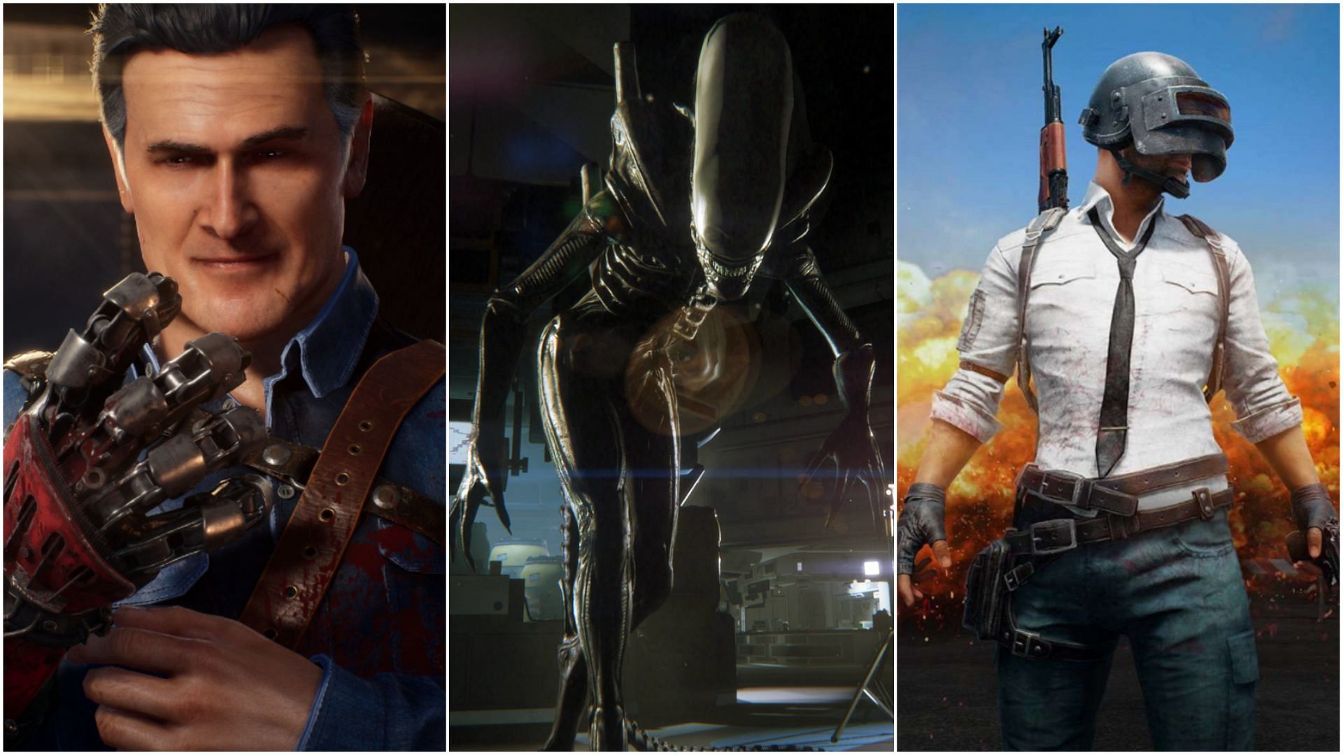 Evil Dead, Alien: Isolation &amp; PUBG are some video games inspired from pop culture (Images via Saber Interactive, Sega, and Krafton)