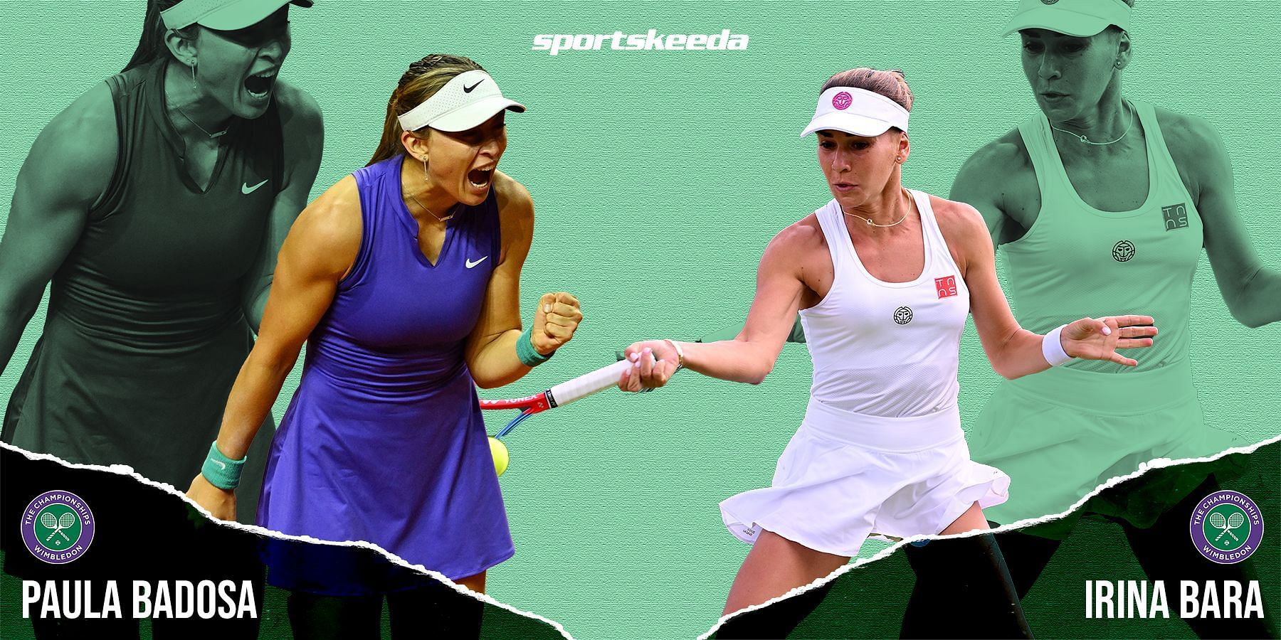 Paula Badosa (L) &amp; Irina Bara will clash in Wimbledon R2