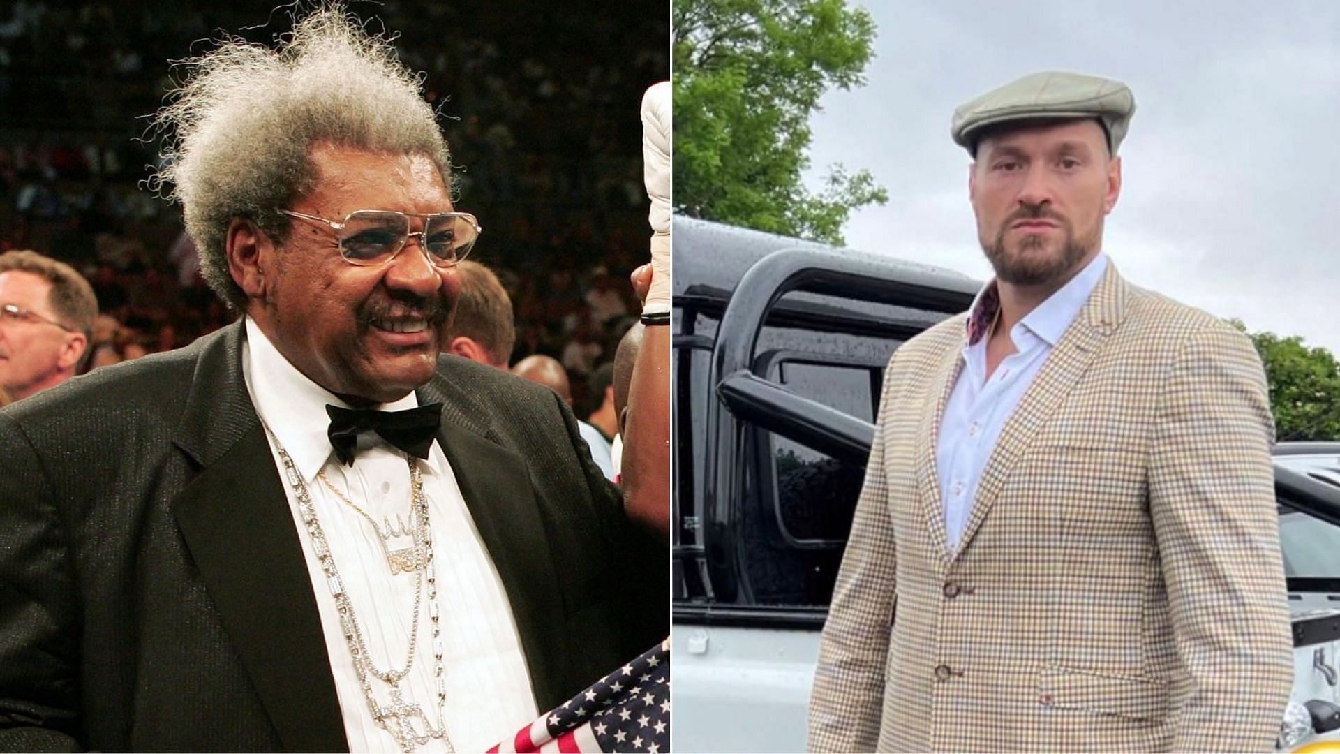 Don King (left, via Getty), Tyson Fury (right, @tysonfury) [Images courtesy of Getty and Instagram]