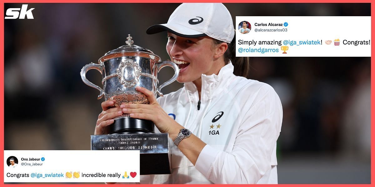 Players from across the globe congratulated Iga Swiatek on her French Open win