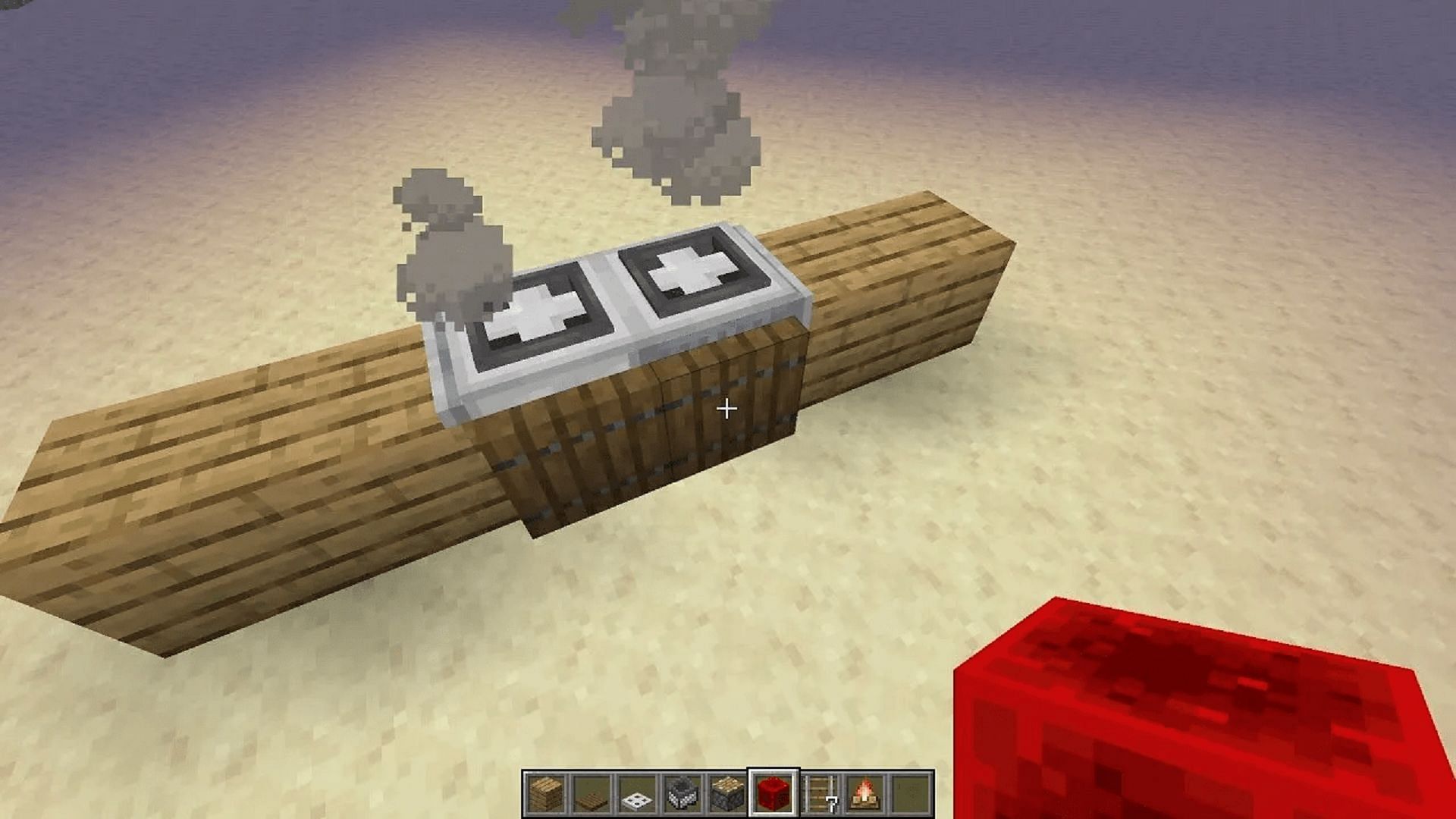 A player-made stove in Minecraft (Image via Mojang)