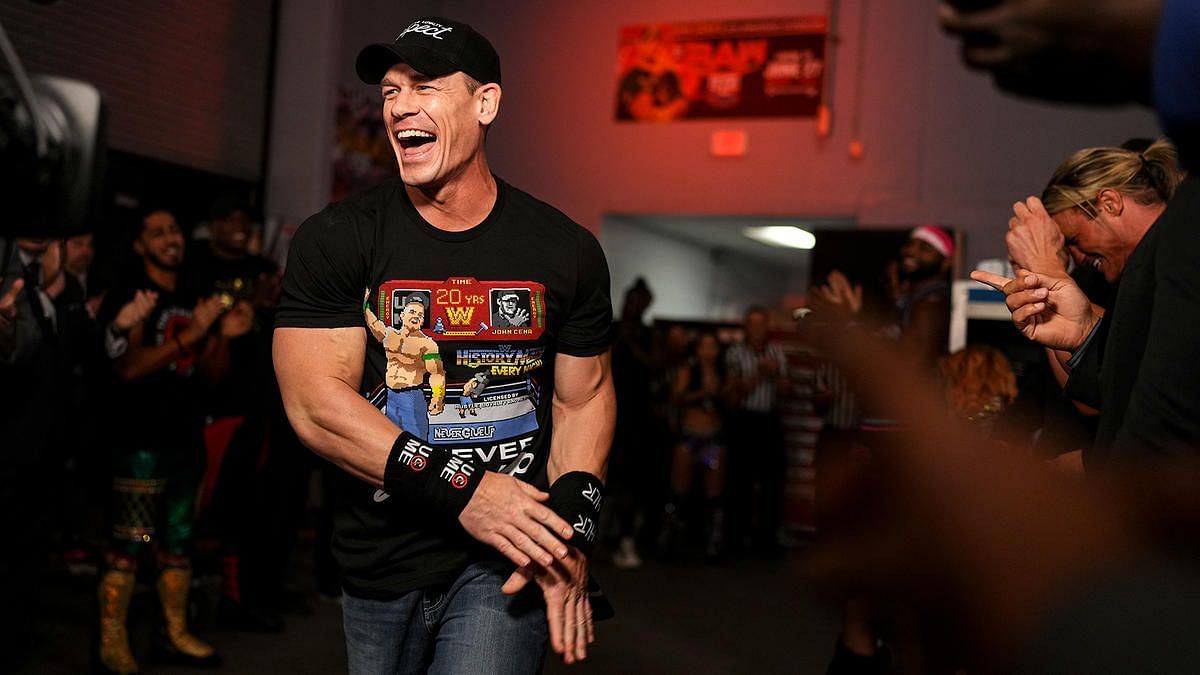 John Cena backstage on this week&#039;s RAW for his 20th WWE anniversary!