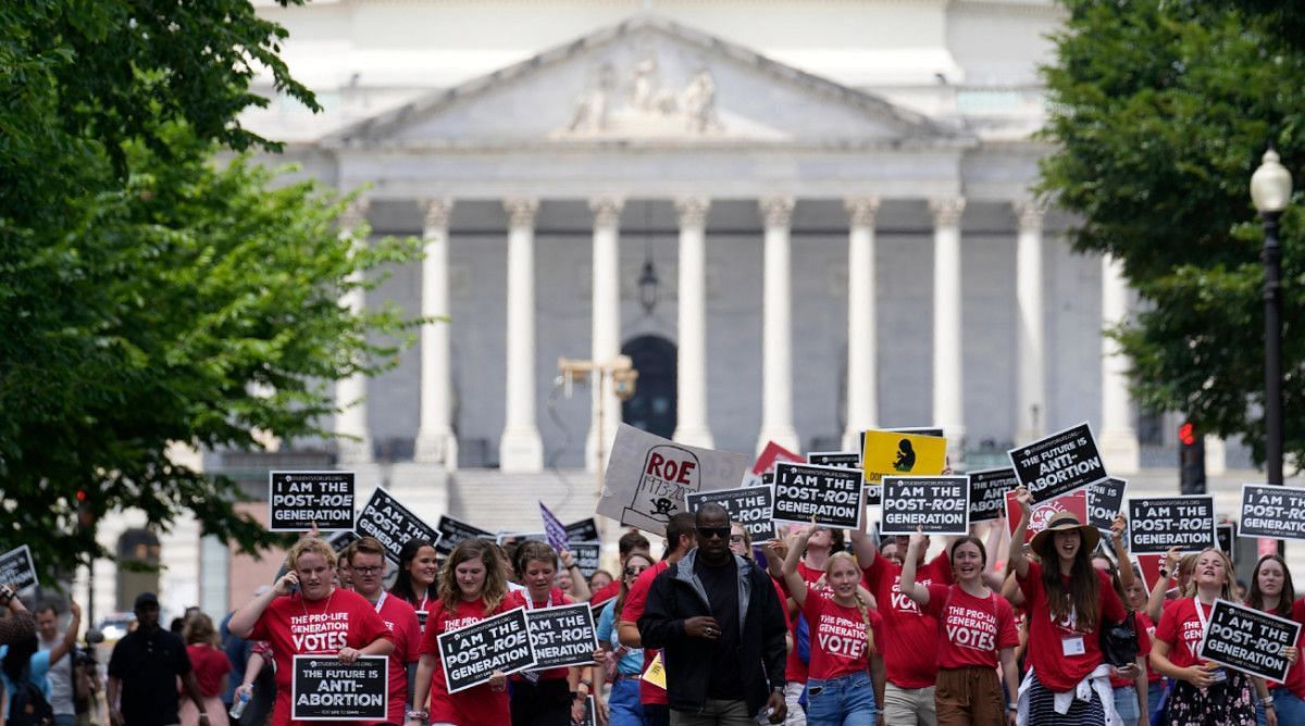 Women protesting the Supreme Court overturning Roe vs. Wade. Source: Sports Illustrated