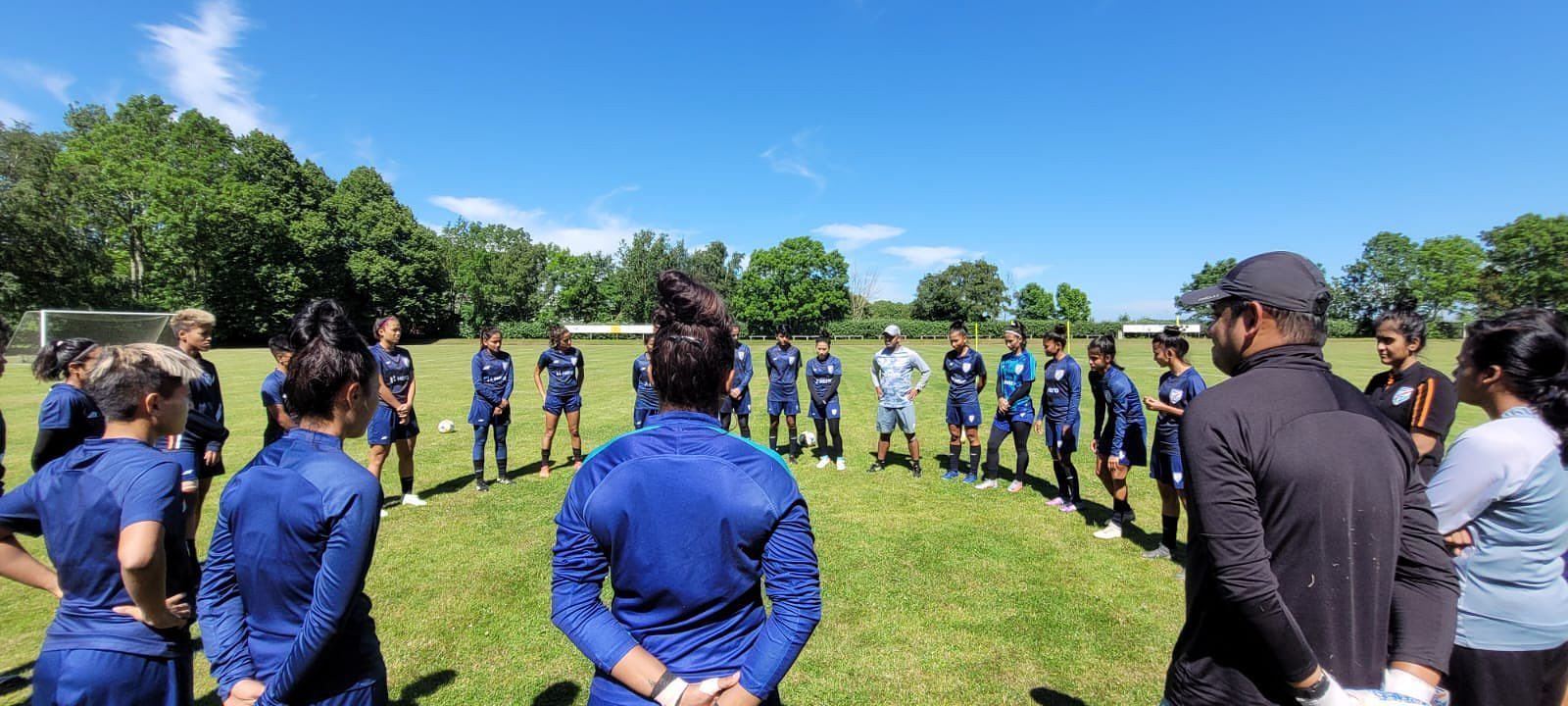 Indian players training ahead of the game against the USA U-23 side. (Image Courtesy: AIFF)