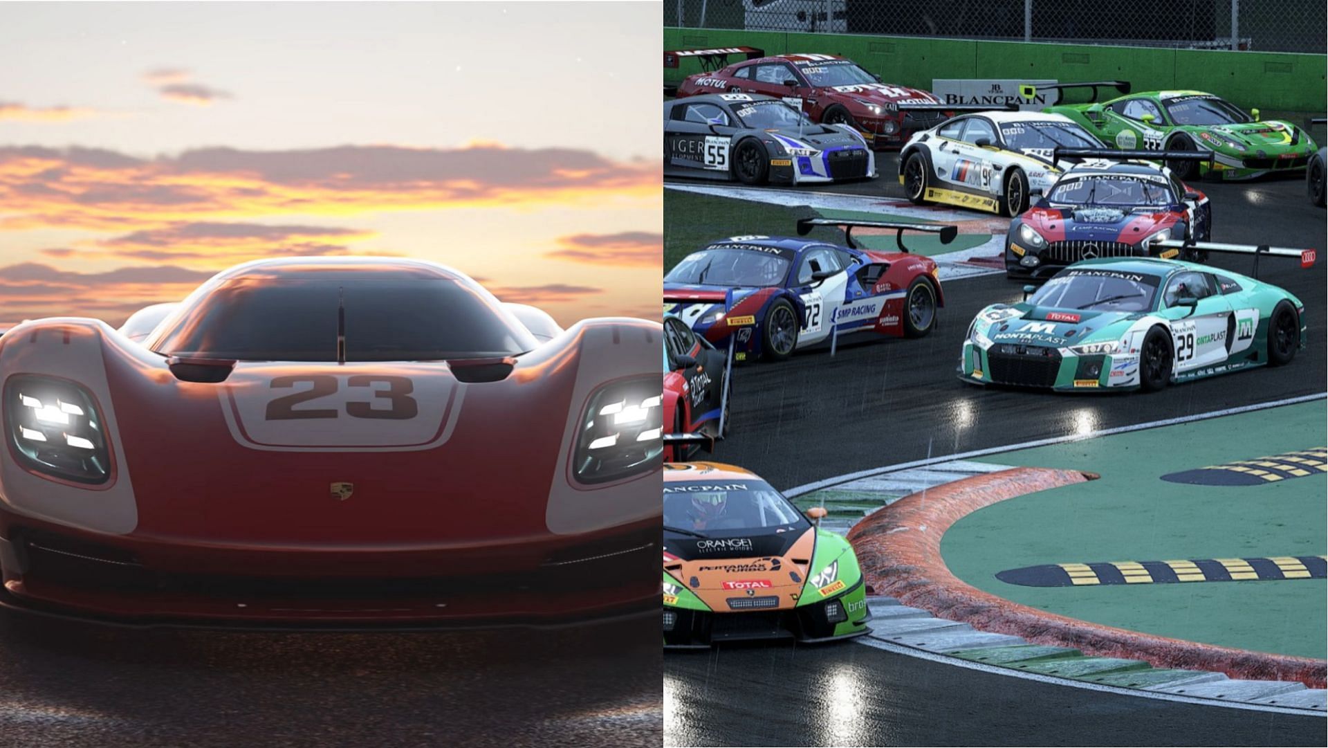 FIA Motorsport Games have confirmed they are replacing Gran Turismo 7 with Assetto Corsa Competizione (Image via Polyphony Digital and KUNOS Simulazioni)