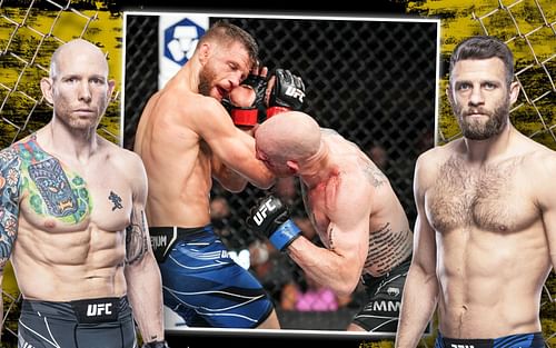 (L to R) Josh Emmett (via ufc.com), Kattar vs. Emmett (via @ufc on Instagram), Calvin Kattar (via ufc.com)