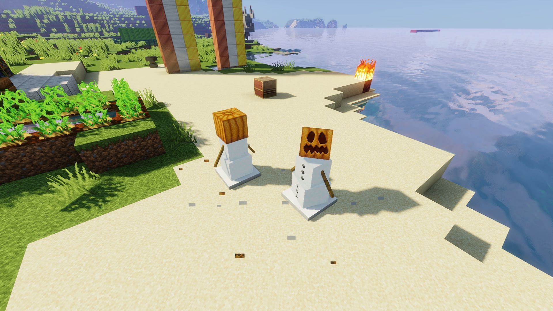 An example of snow golems (Image via Minecraft)