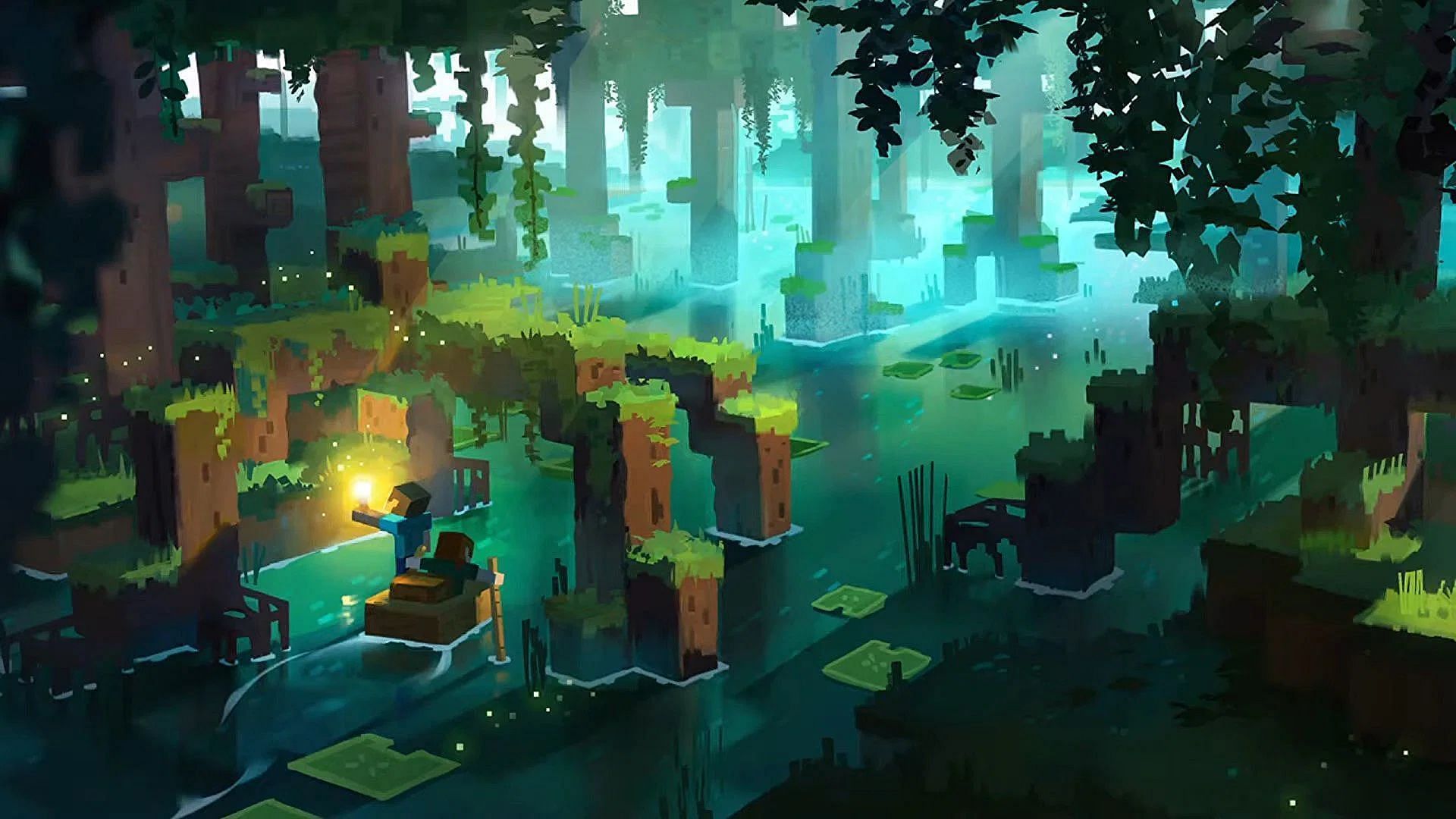 Concept art of the new swamps was first revealed during Minecraft Live (Image via Mojang)
