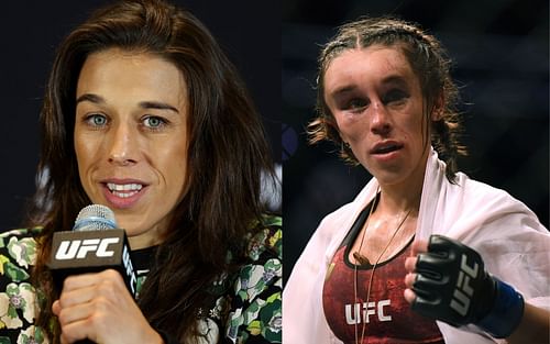 Joanna Jędrzejczyk before and after the fight with Zhang Weili