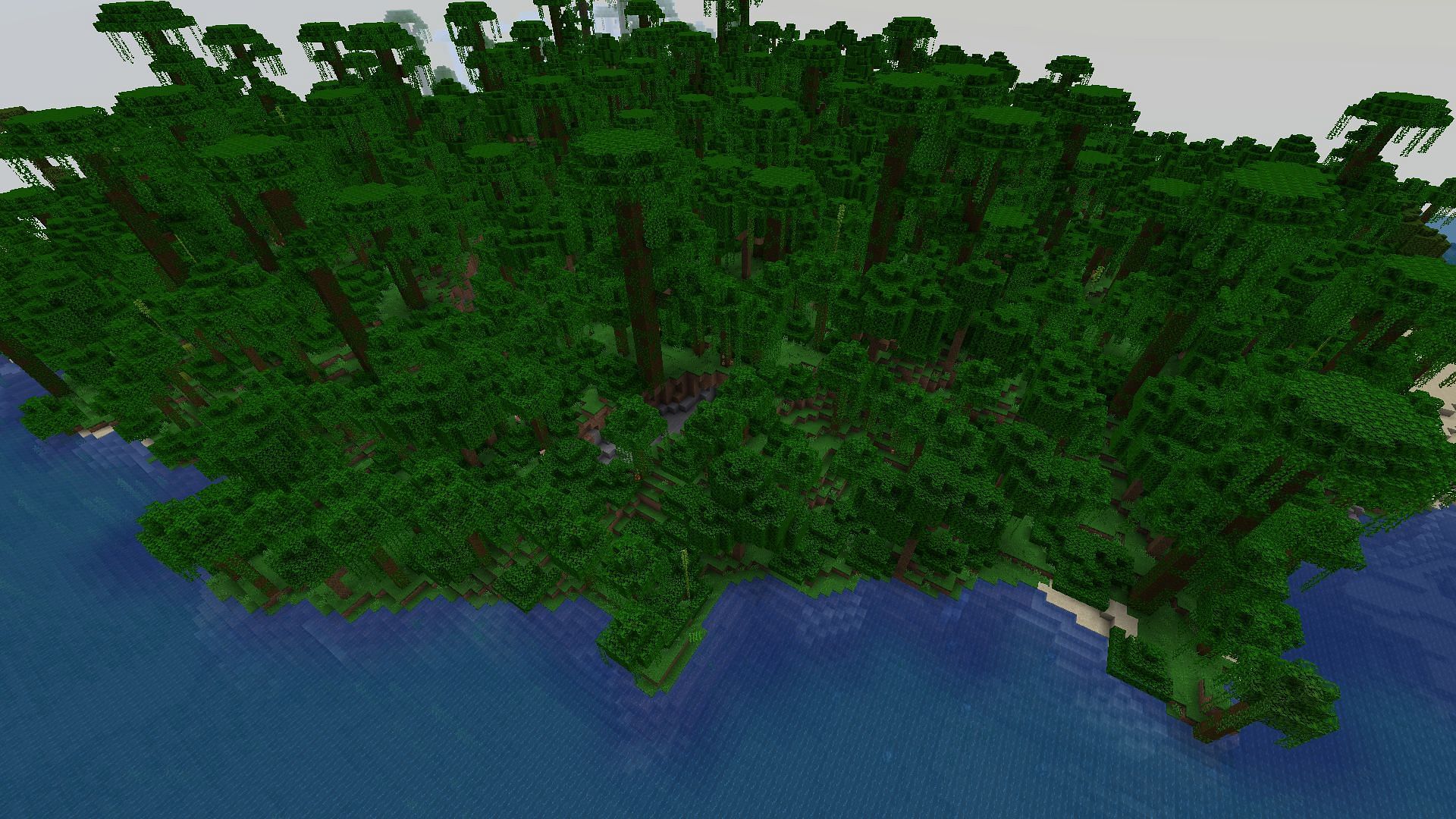 The coastline of the jungle island (Image via Minecraft)