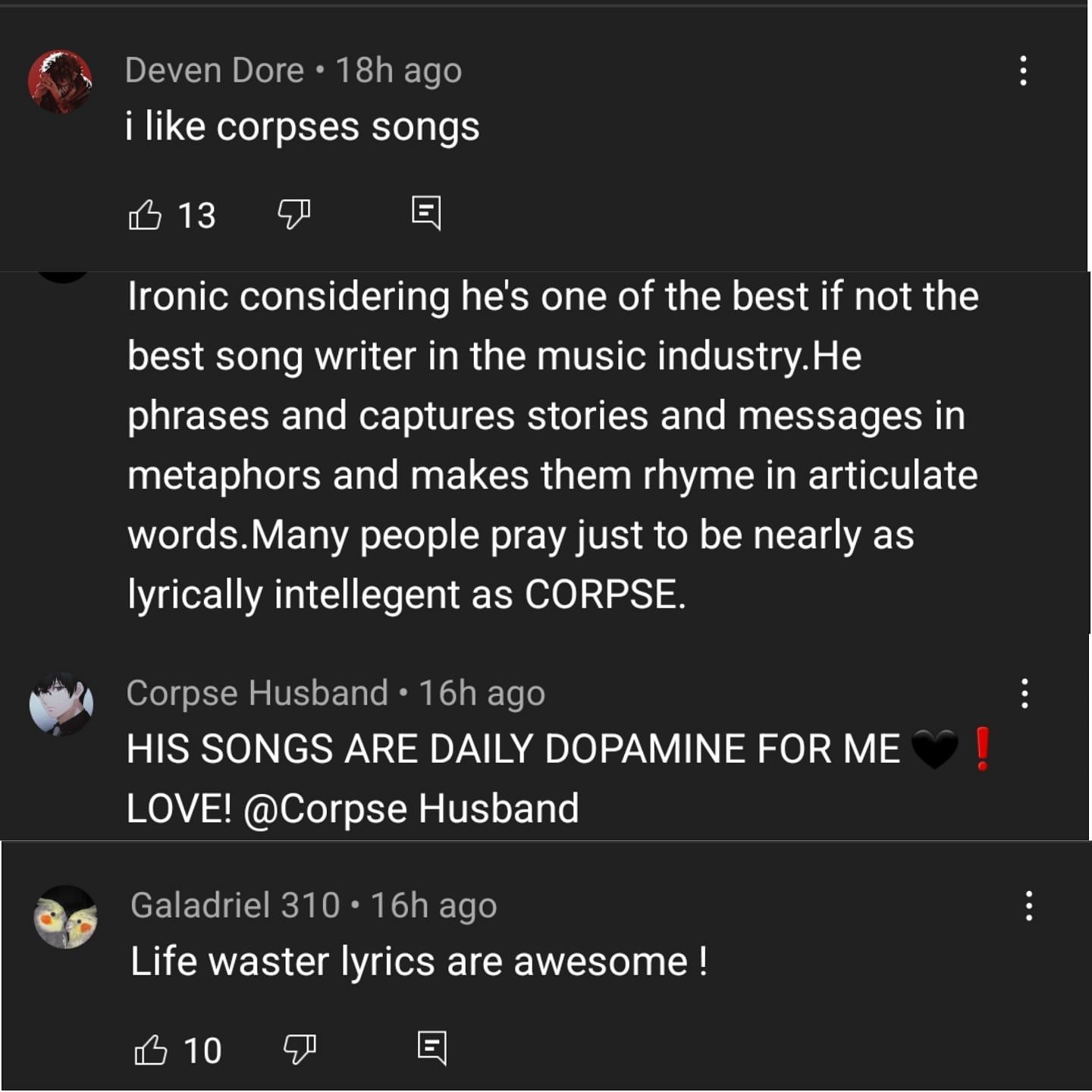 If anything is clear, it&#039;s people love Corpse and his music (Image via The Corpse Squad/YouTube)