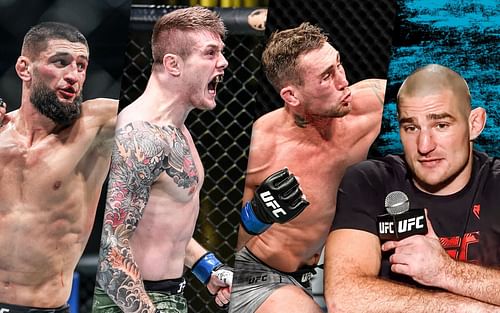 (L - R) Khamzat Chimaev, Marvin Vettori, Darren Till, Sean Strickland [Right image via UFC on YouTube]