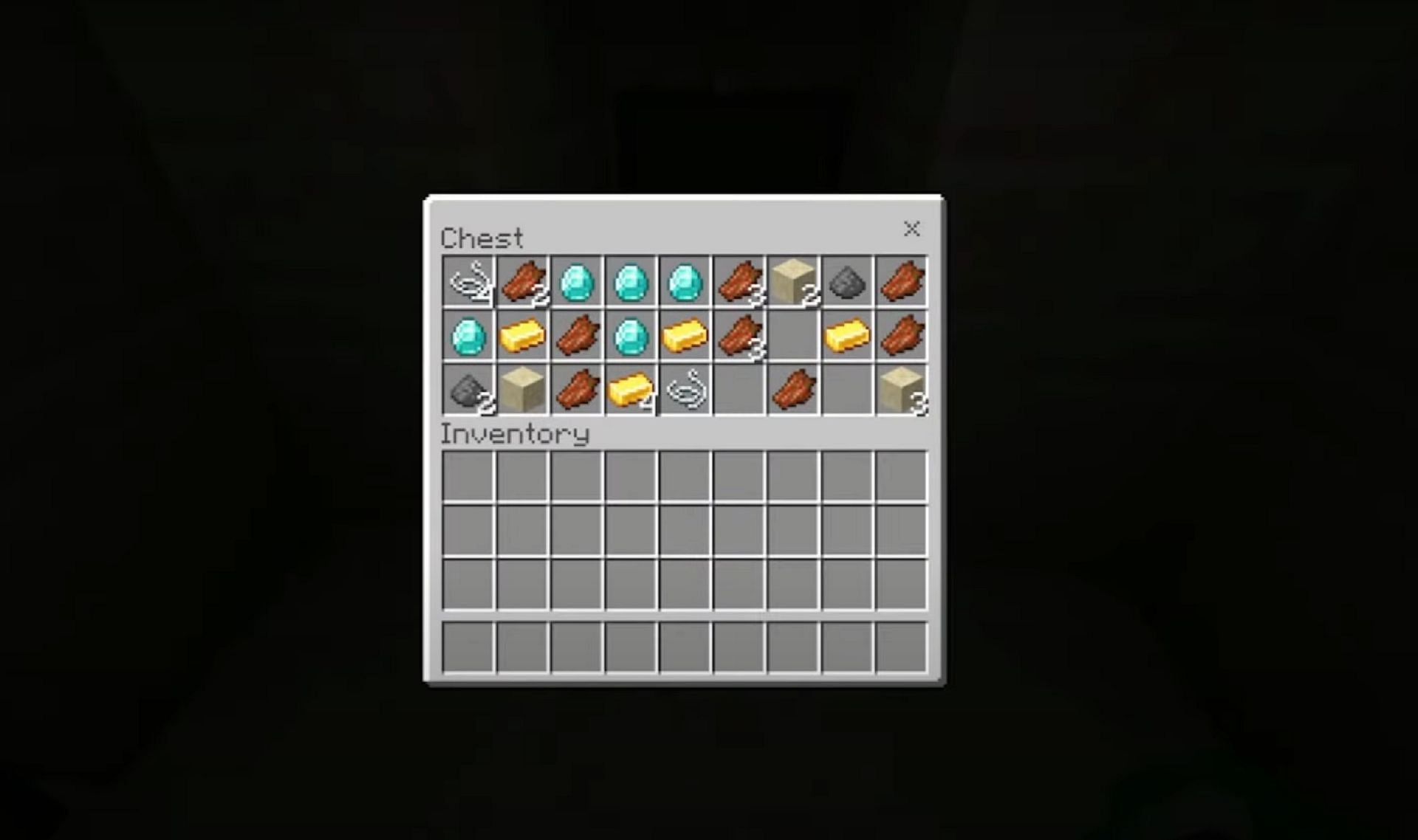 Diamonds found in this seed&#039;s desert pyramid (Image via TheAetherGamer/Youtube)