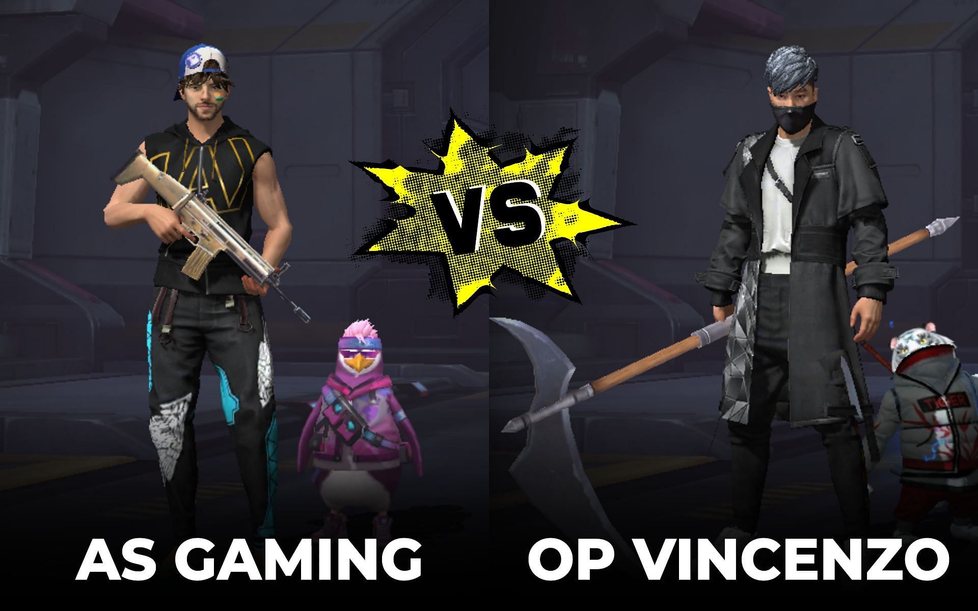 AS Gaming vs OP Vincenzo - Comparing Free Fire stats of the two gamers (Image via Garena)
