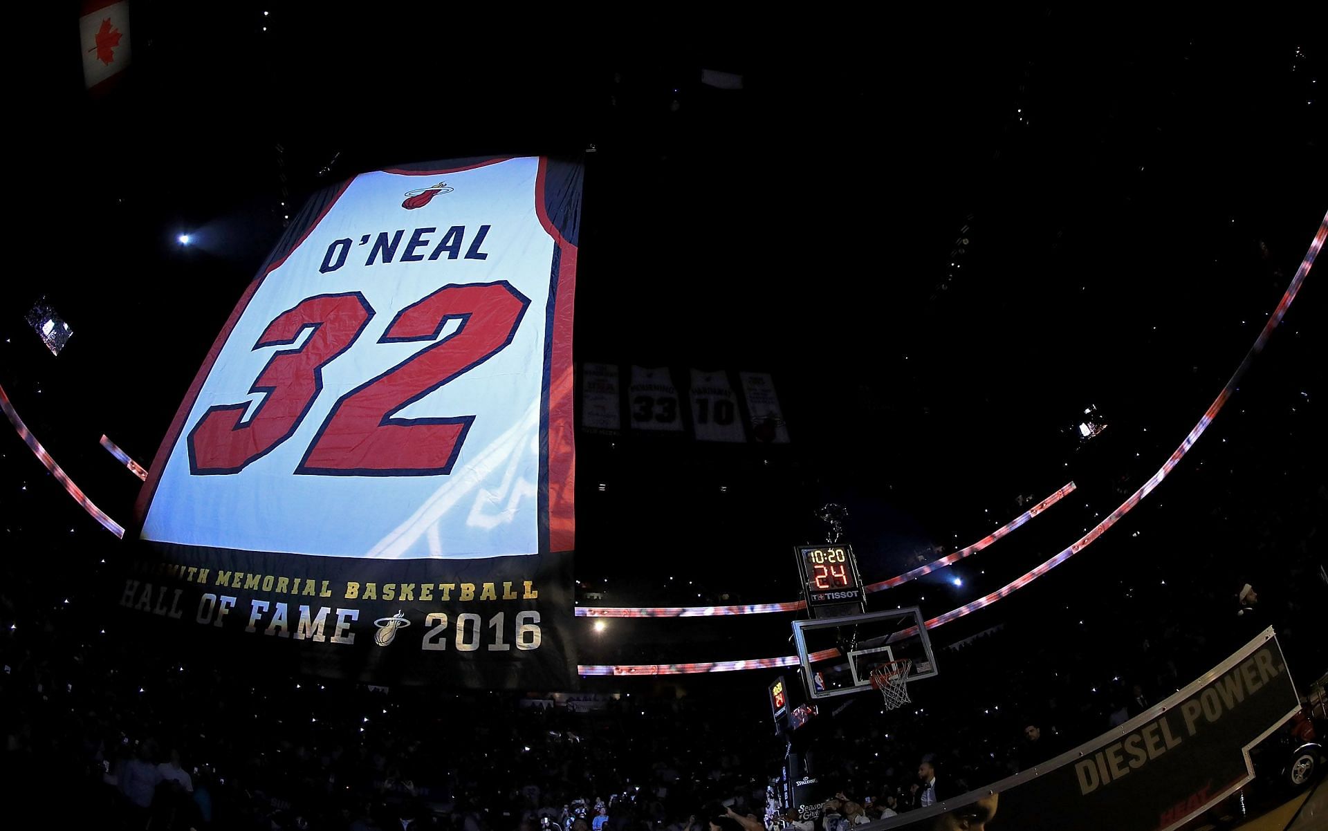 Shaquille O&#039;Neal&#039;s number getting retired by the Miami Heat