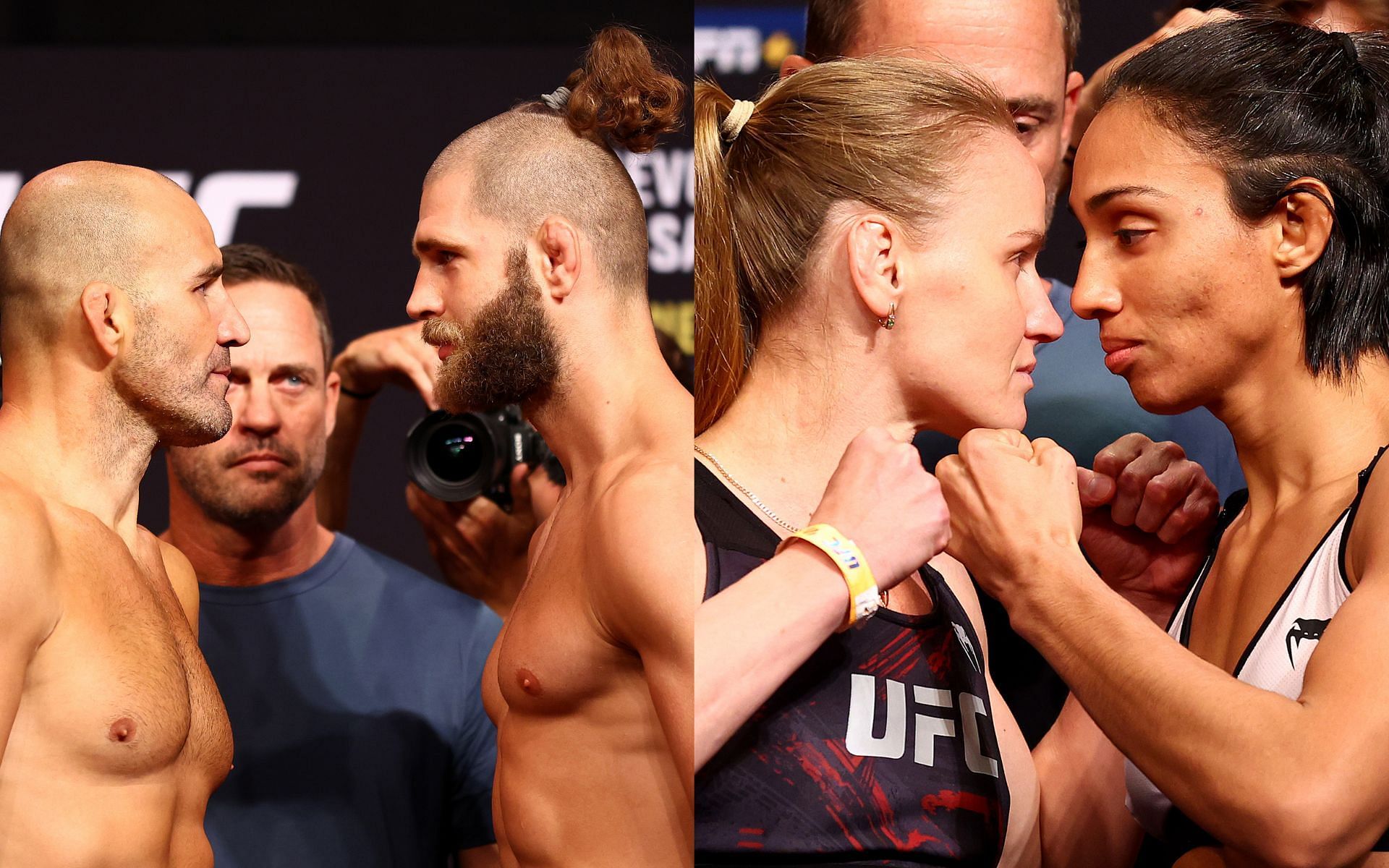 Glover Teixeira &amp; Jiri Prochazka (left), Valentina Shevchenko &amp; Taila Santos (right)