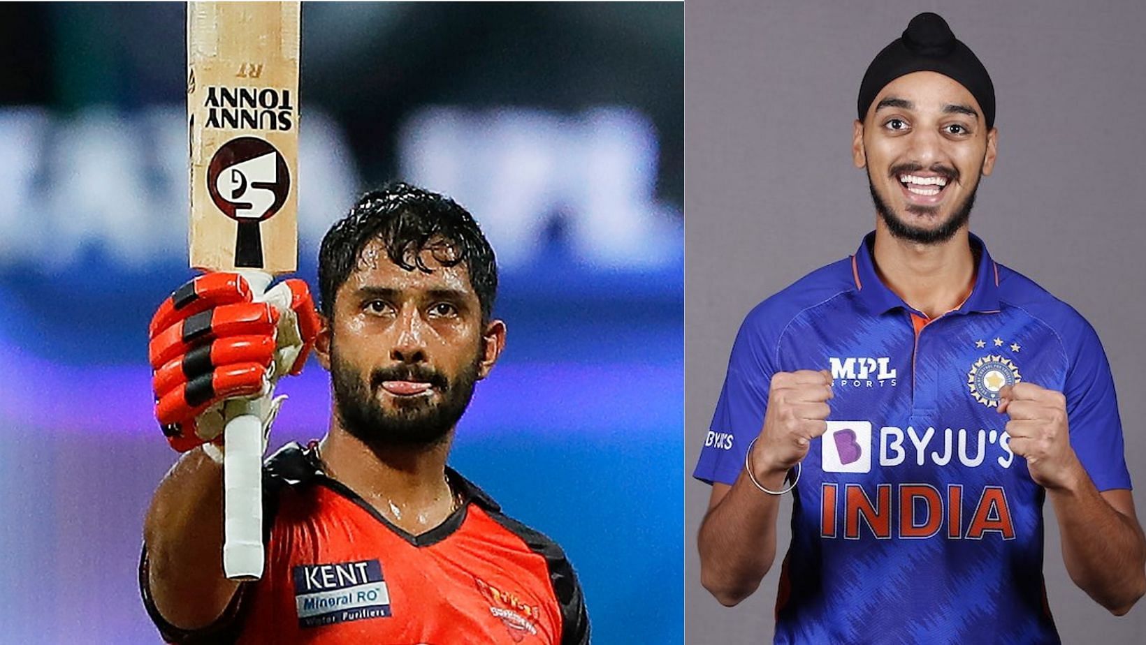 Rahul Tripathi (L) and Arshdeep Singh might make their India debut against Ireland.