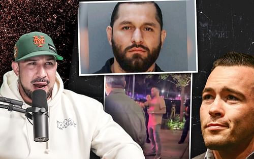 (L-R) Brendan Schaub, Jorge Masvidal, Colby Covington [Images via Thiccc Boy on YouTube, @MiamiBeachPD on Twitter, and tmz.com]