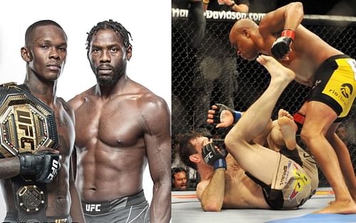 Israel Adesanya and Jared Cannonier (left) Forrest Griffin and Anderson Silva (right) [Image Courtesy: @ufceurope on Instagram]